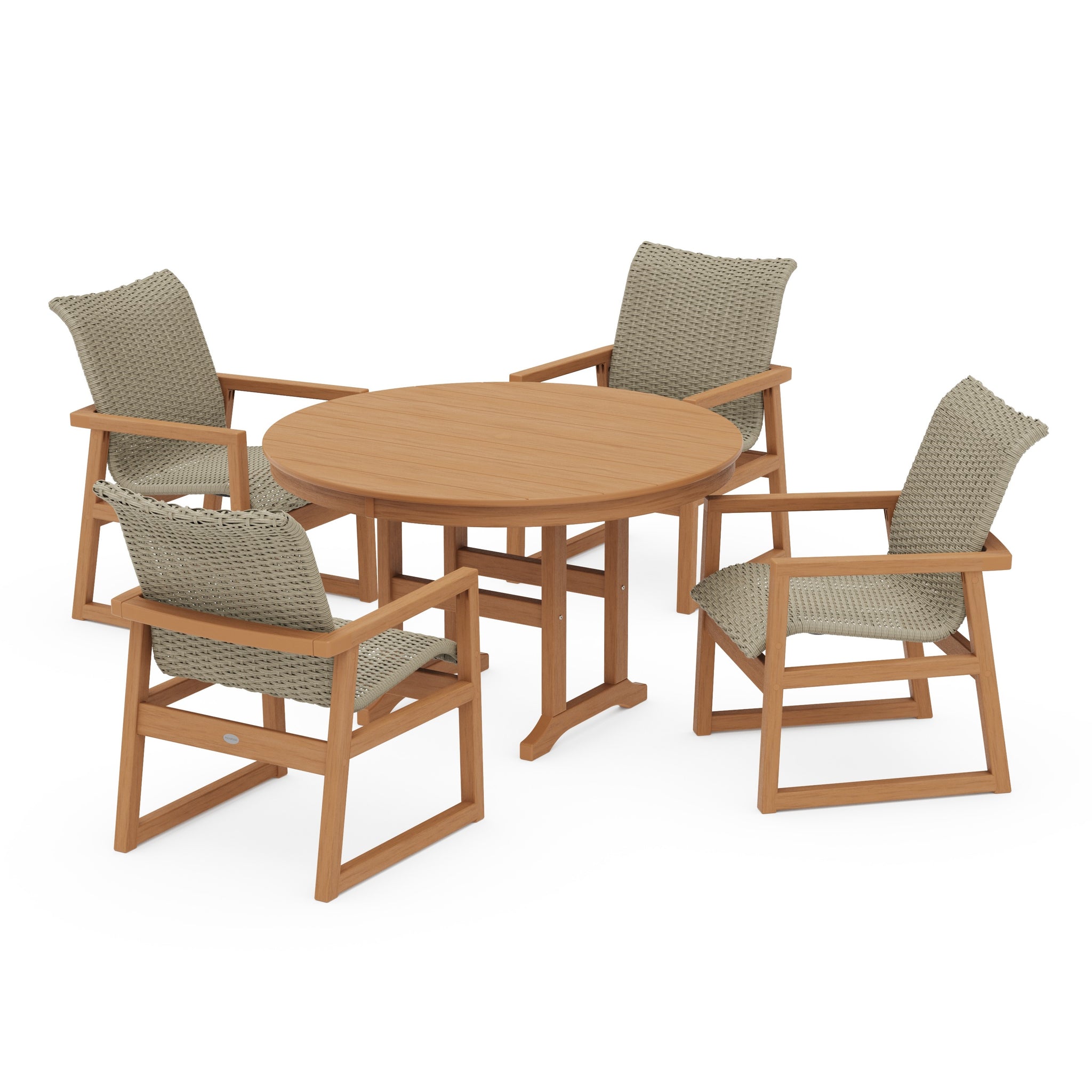 EDGE Woven 5-Piece Round Farmhouse Dining Set