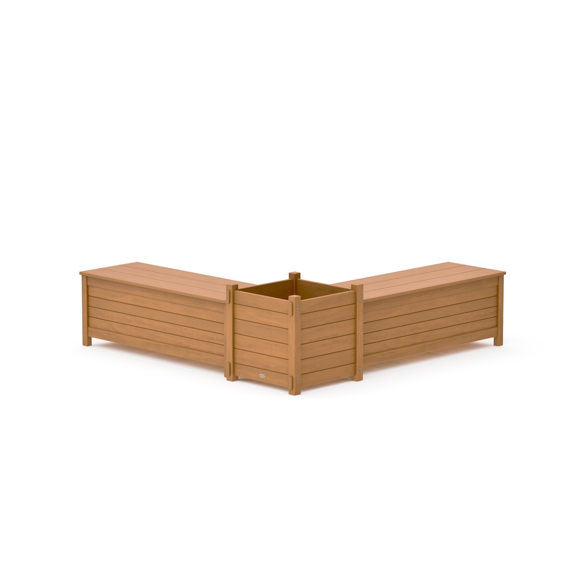 48" Nautical L- Shaped Planter Storage Bench Set- Large