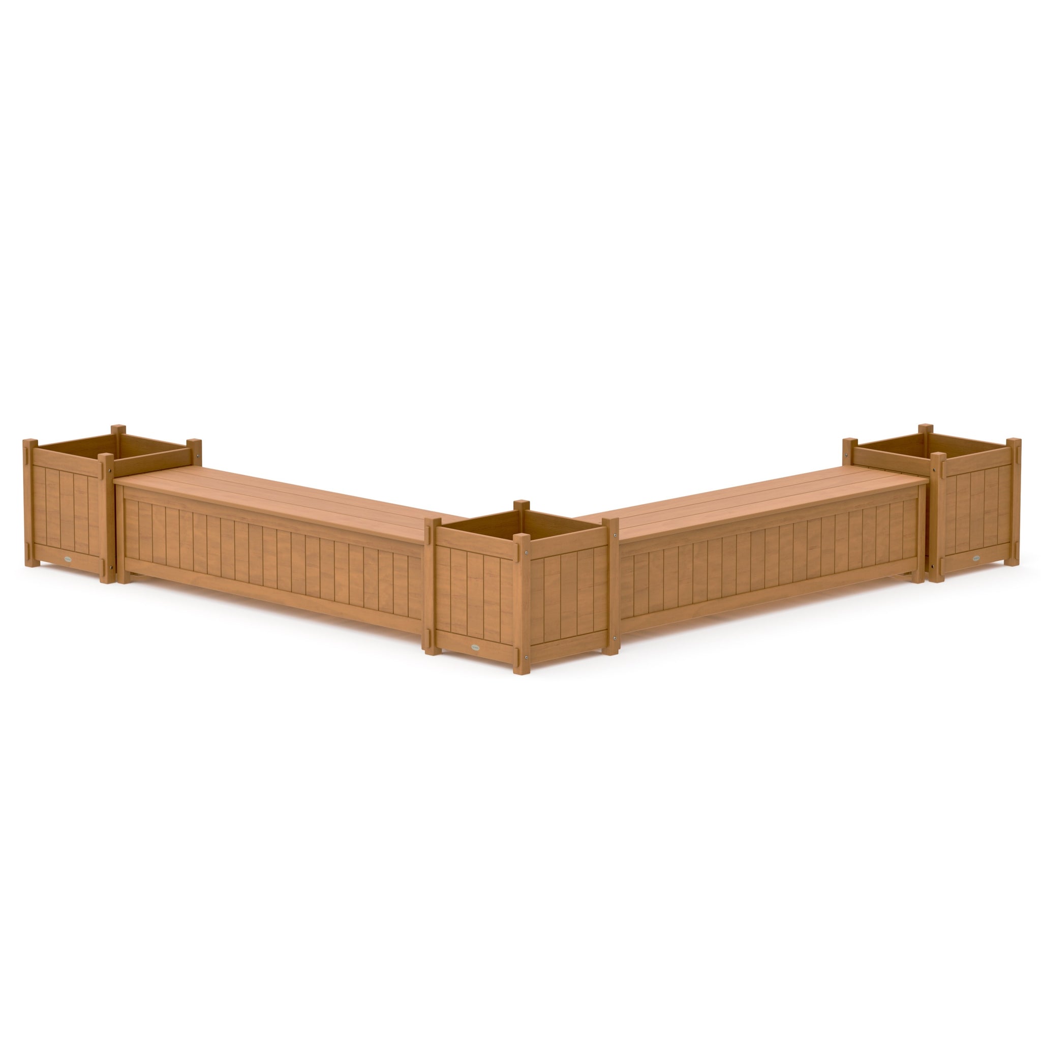 72" Vineyard L- Shaped Planter Storage Bench Corner Set- Large
