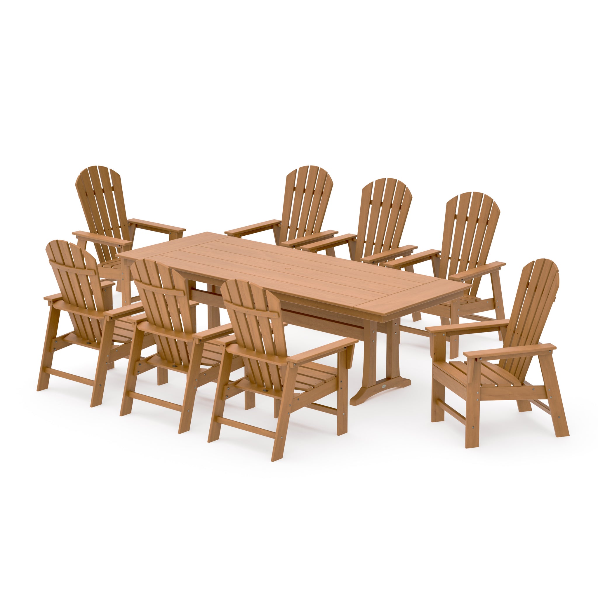 South Beach 9-Piece Farmhouse Dining Set with Trestle Legs
