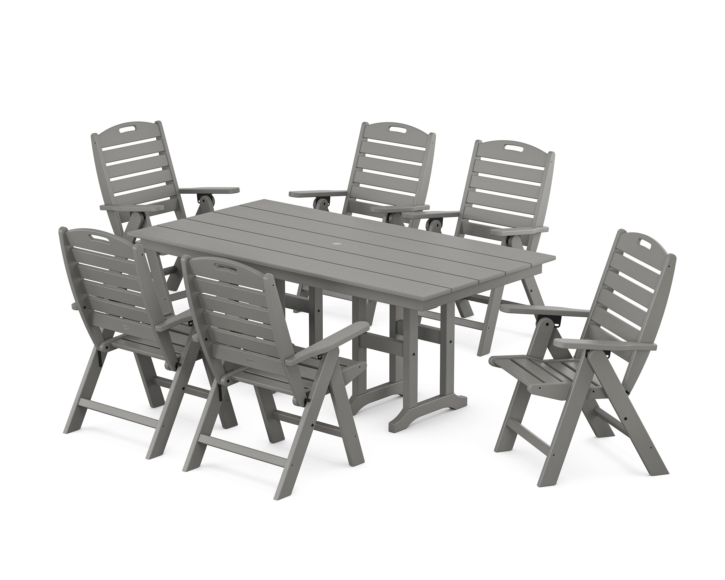 Nautical Highback 7-Piece Farmhouse Dining Set