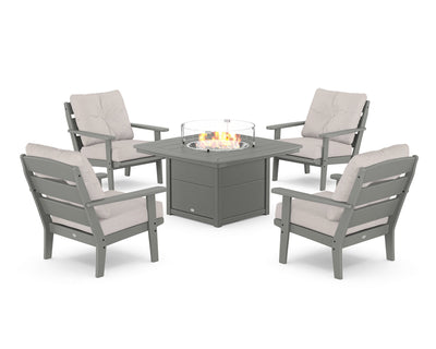 Lakeside 5-Piece Deep Seating Set with Nautical Fire Pit Table
