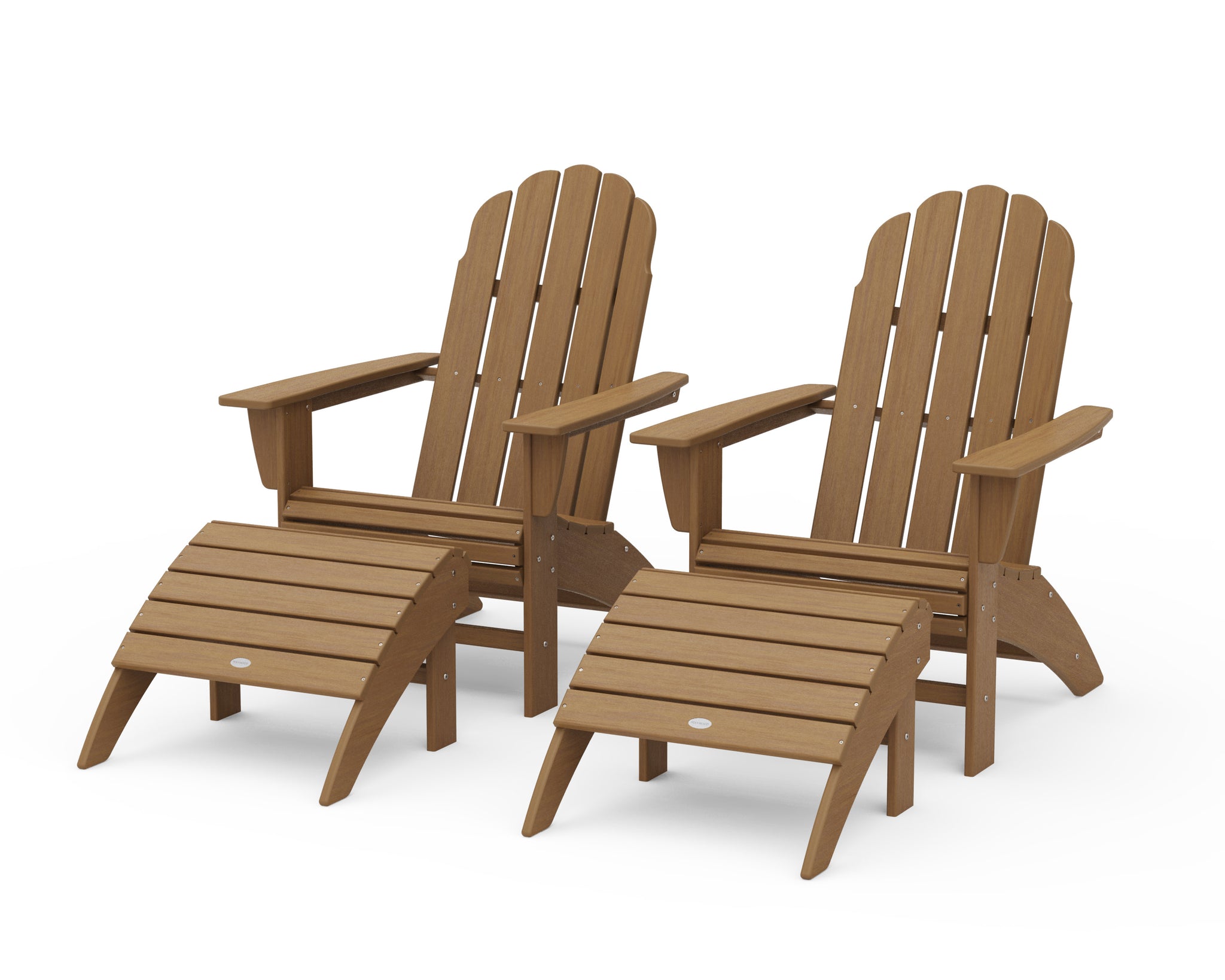 Vineyard Curveback Adirondack Chair 4-Piece Set with Ottomans