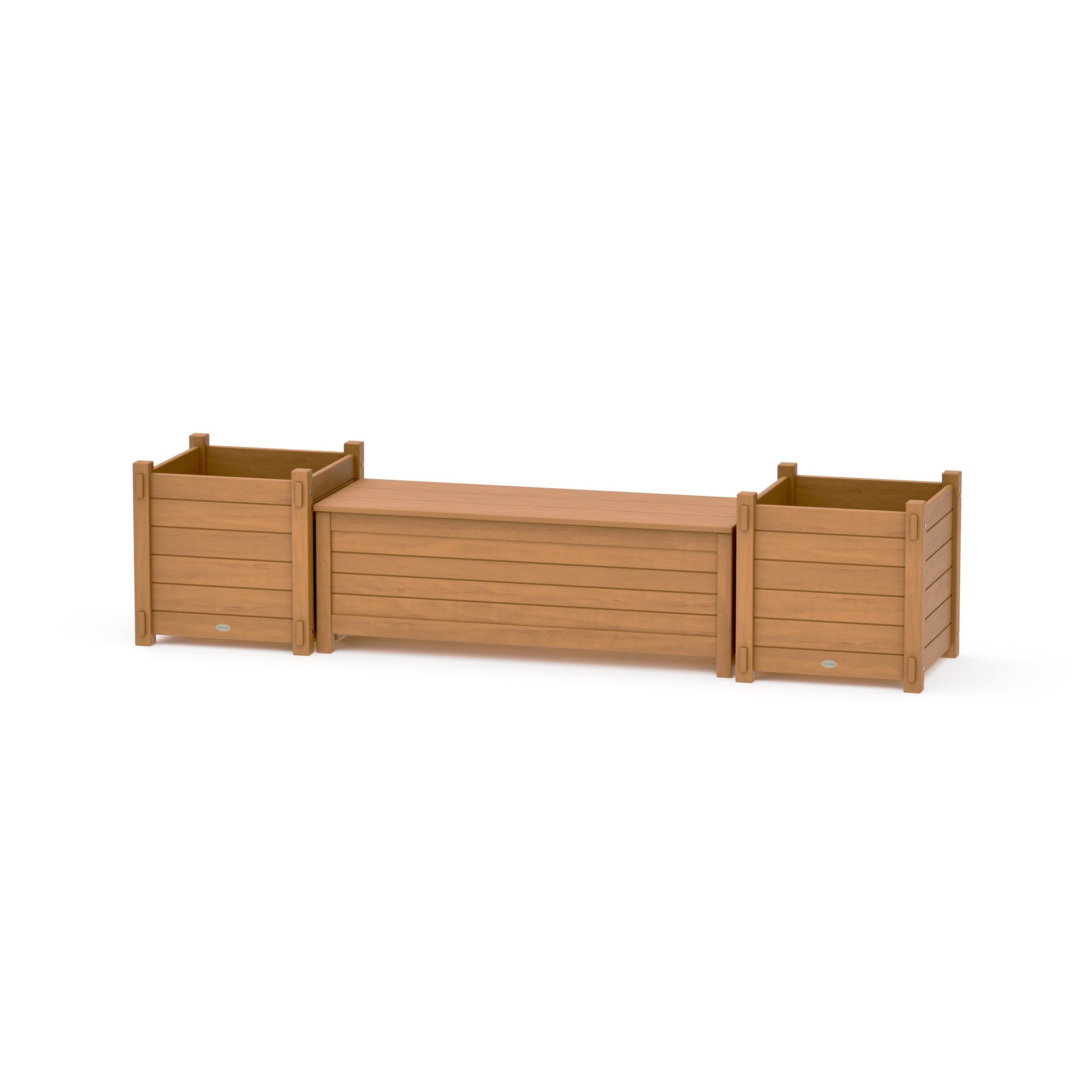 48" Nautical Straight Planter Storage Bench Set- Large