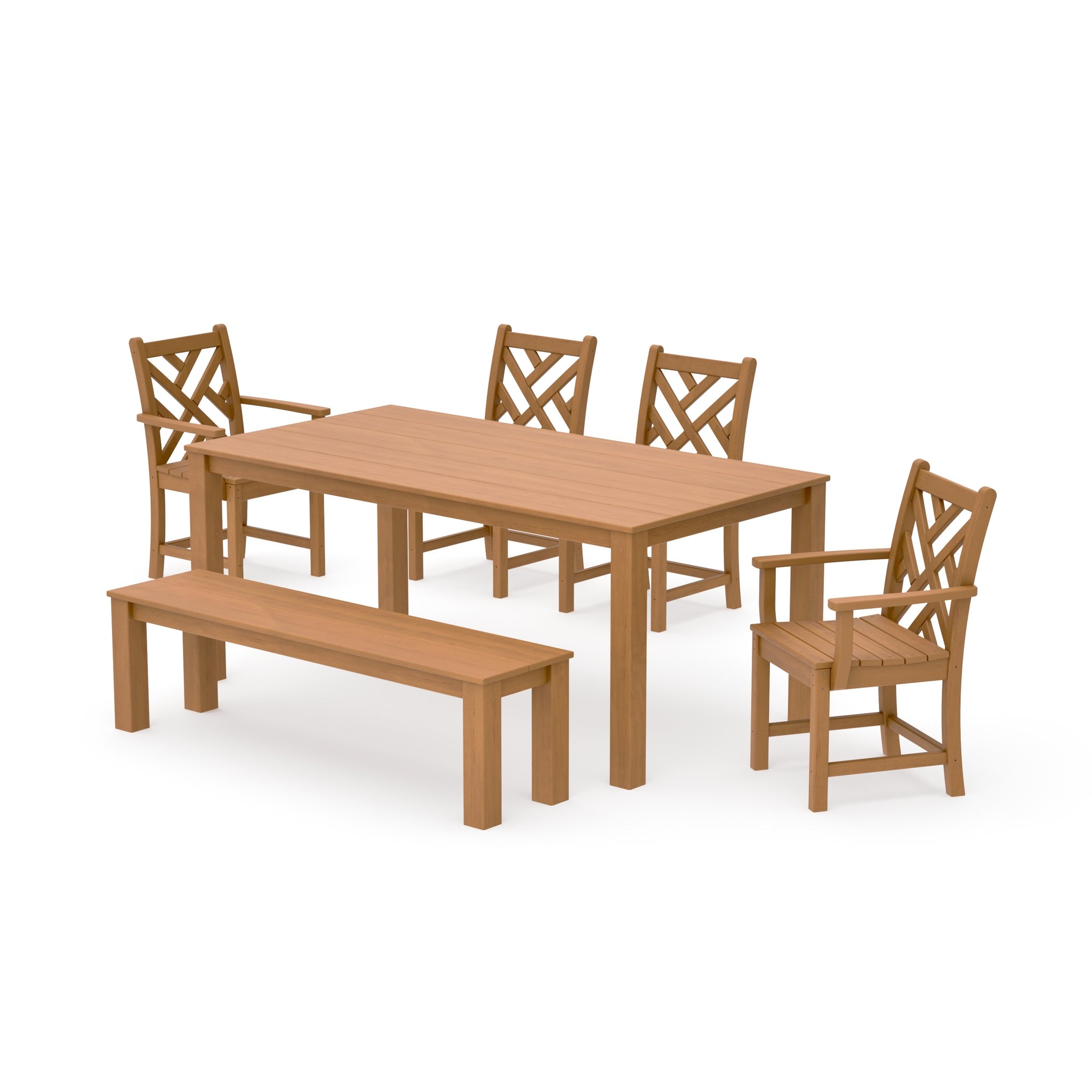 Chippendale 6-Piece Parsons Dining Set with Bench