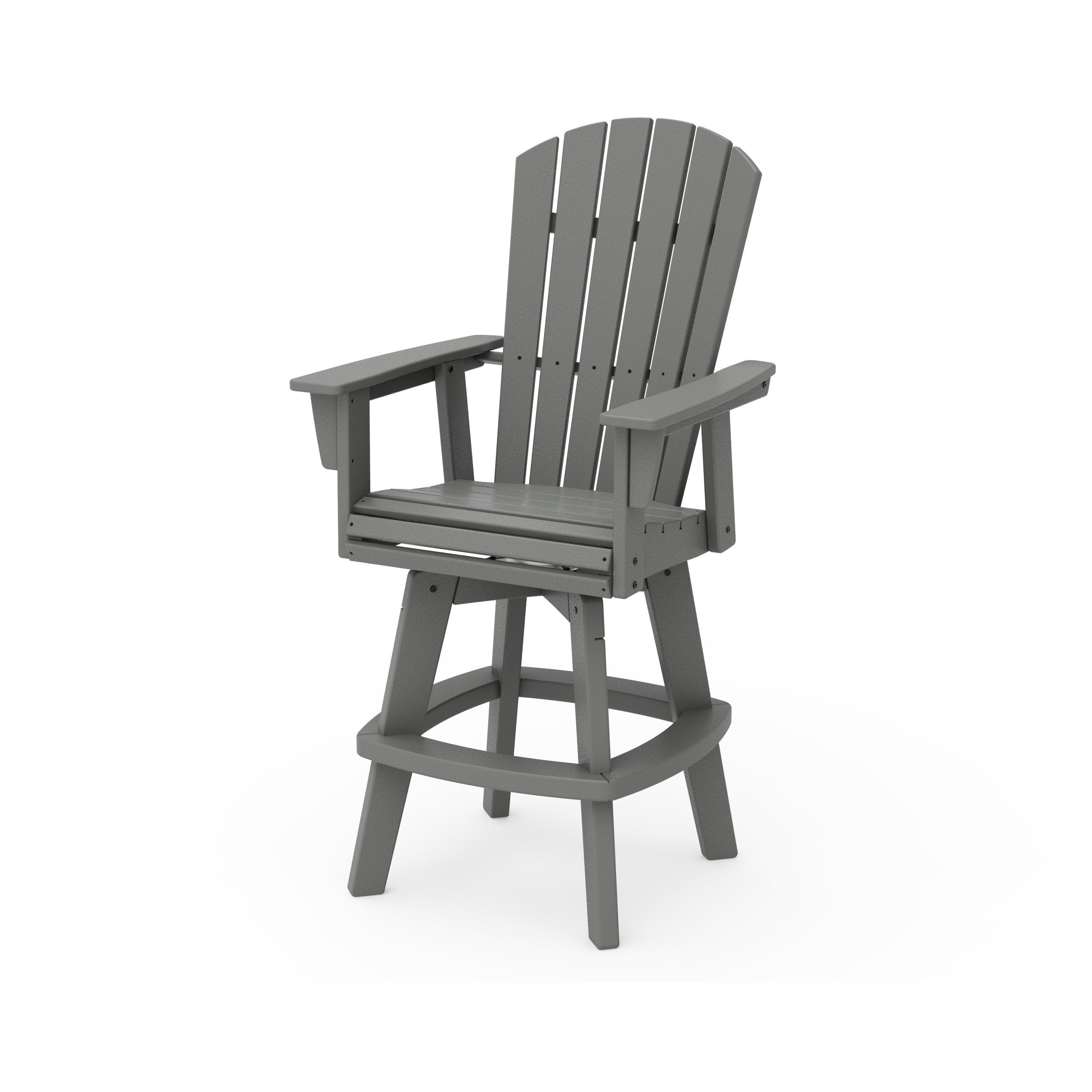 Nautical Curveback Adirondack Swivel Bar Chair