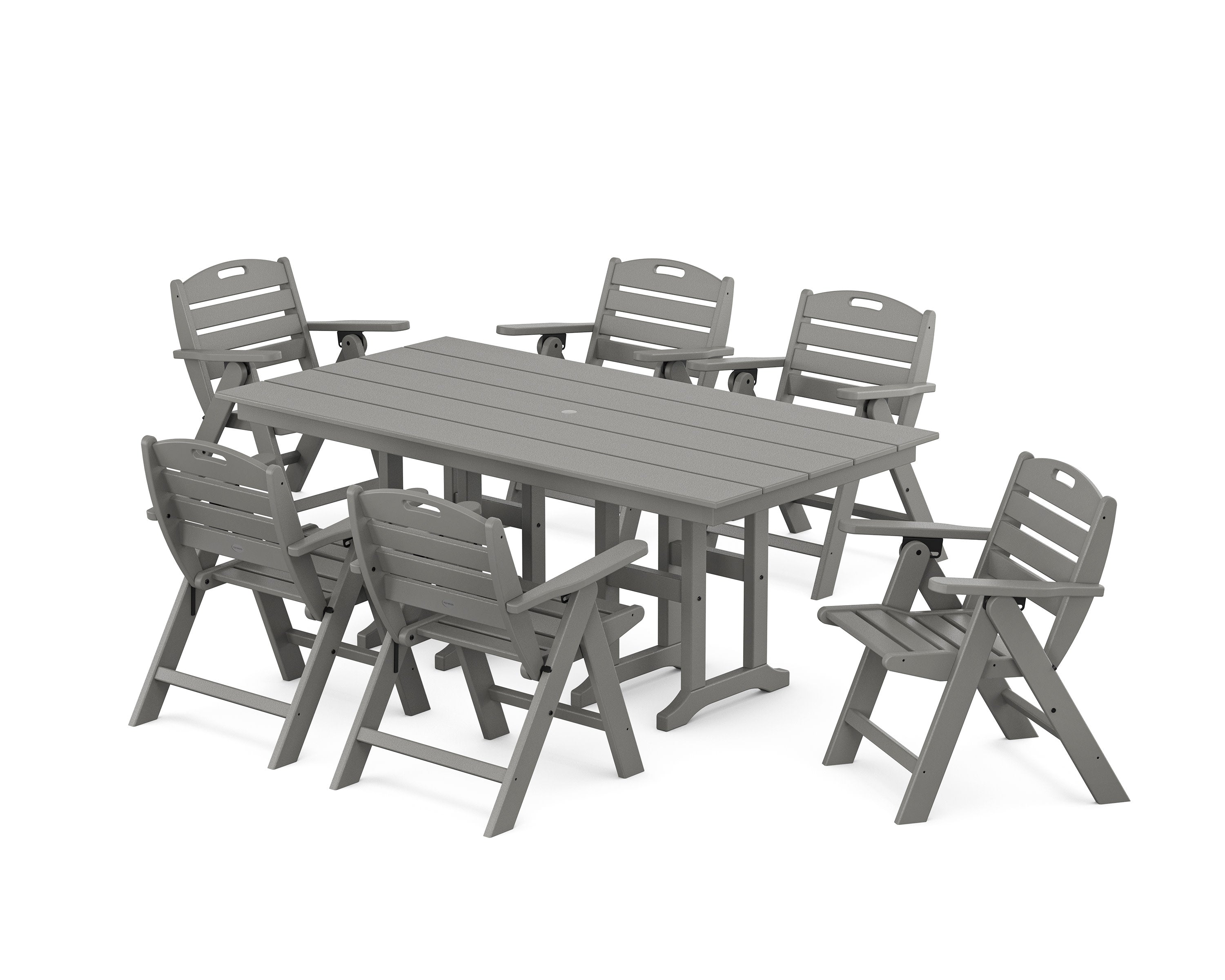 Nautical Lowback 7-Piece Farmhouse Dining Set