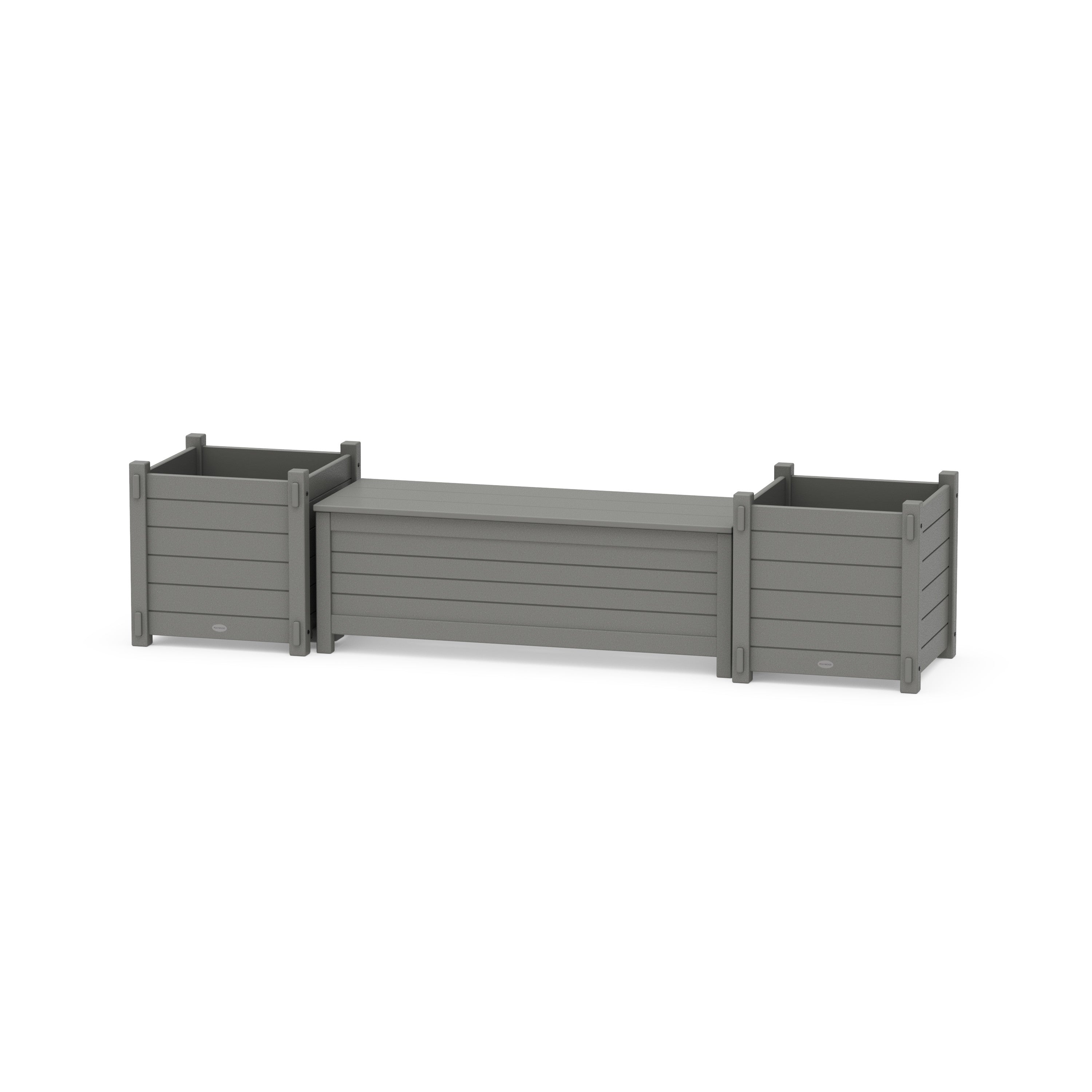 48" Nautical Straight Planter Storage Bench Set- Large