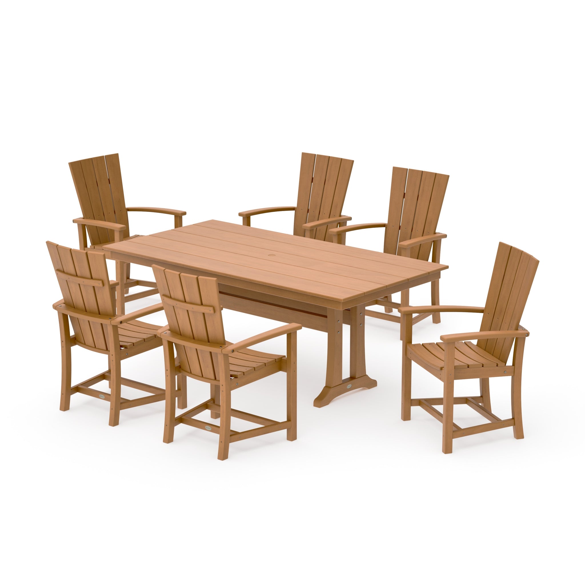 Quattro 7-Piece Farmhouse Dining Set with Trestle Legs