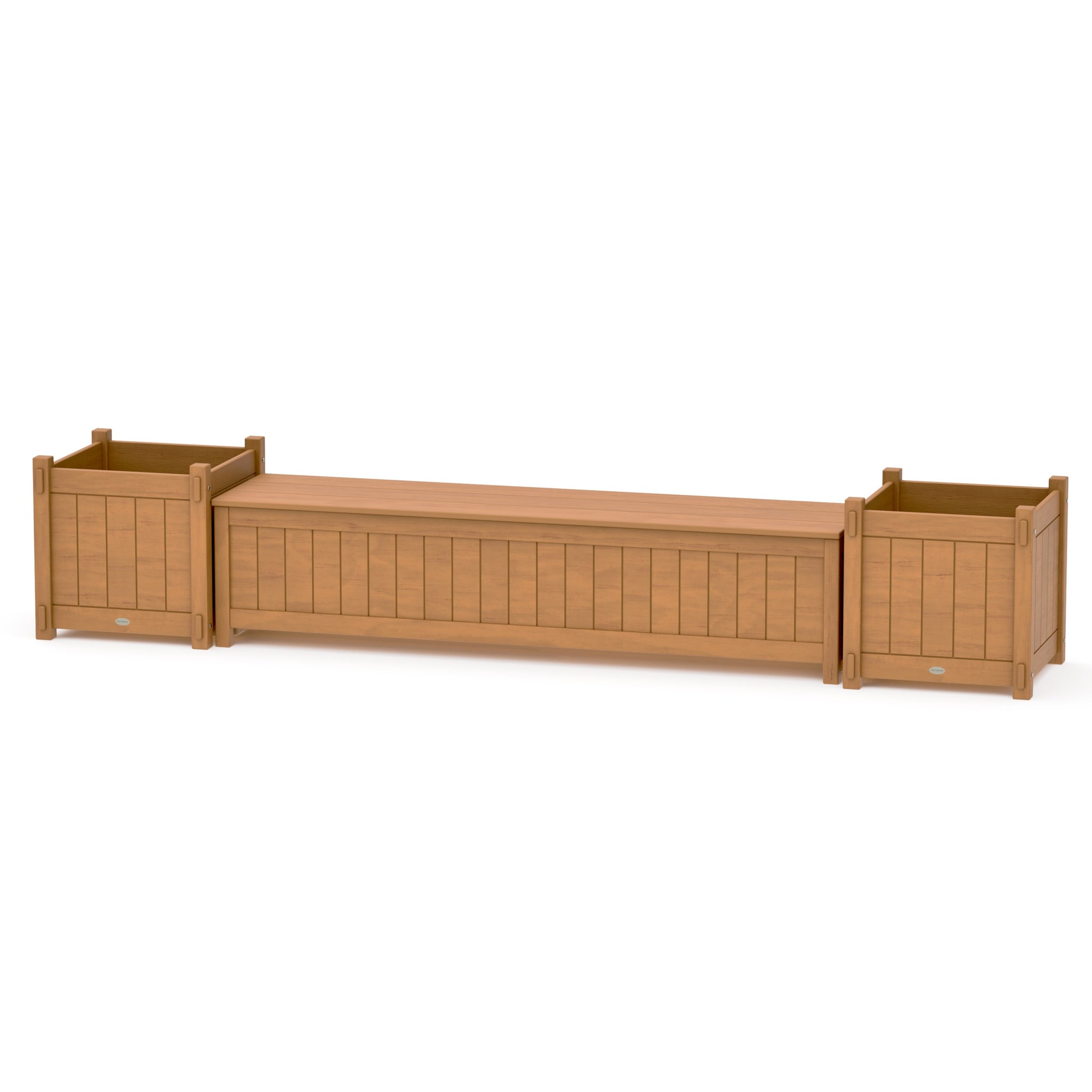 72" Vineyard Straight Planter Storage Bench Set- Large