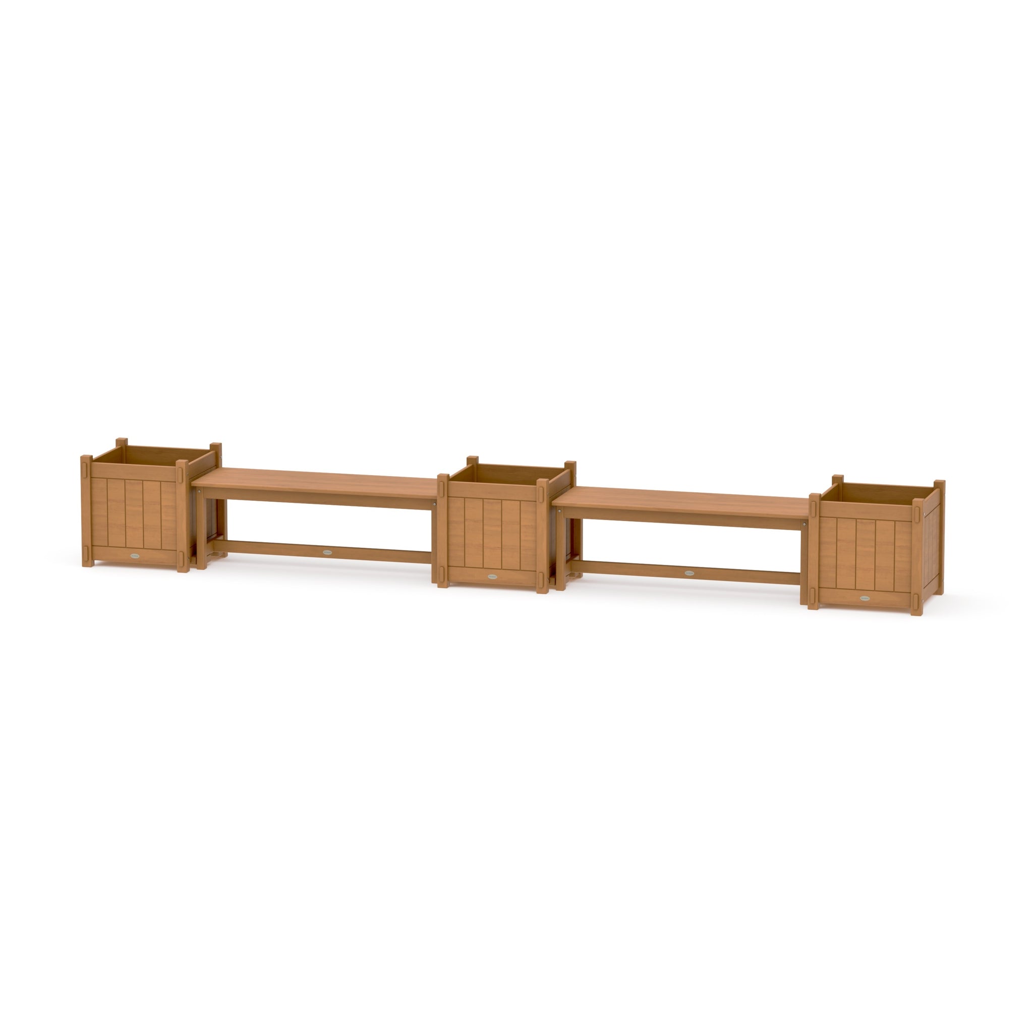 48" Vineyard Straight Double Planter Bench Set - Large