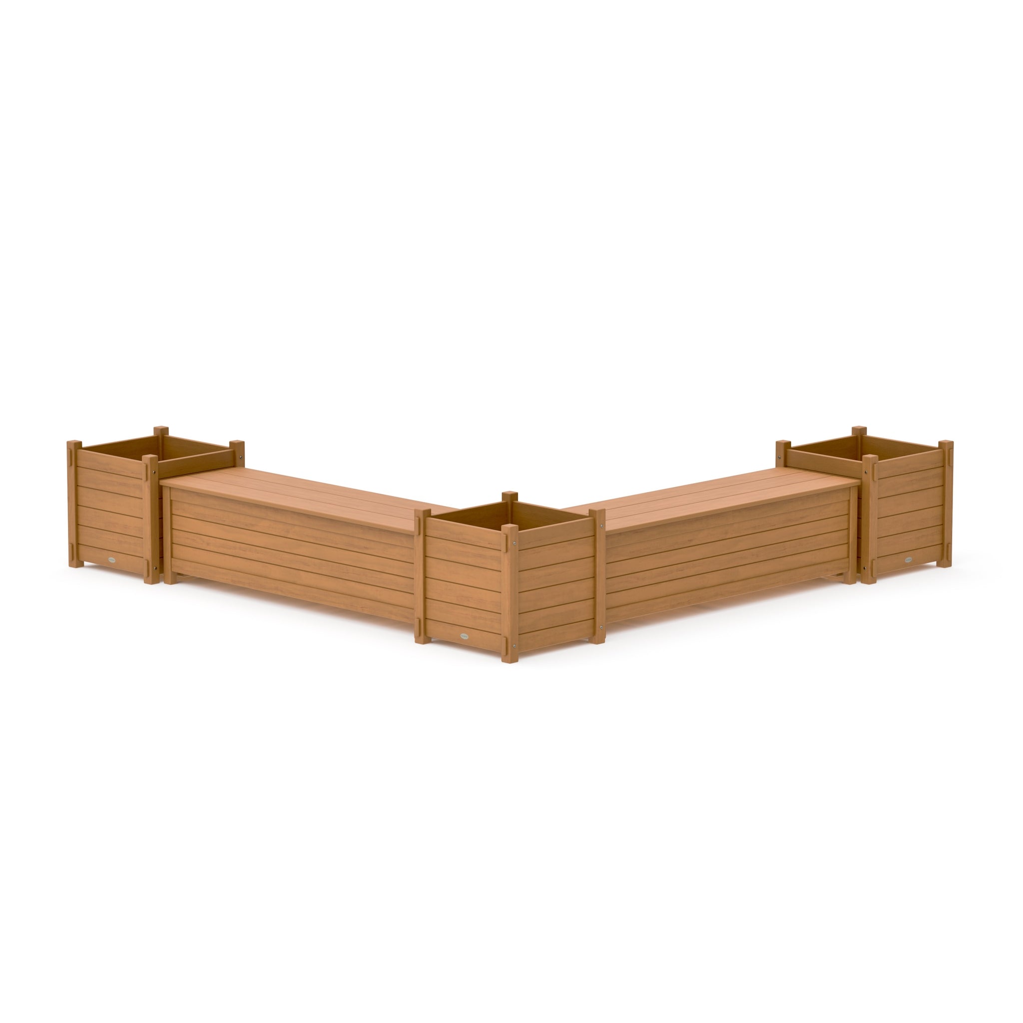 60" Nautical L- Shaped Planter Storage Bench Corner Set- Large