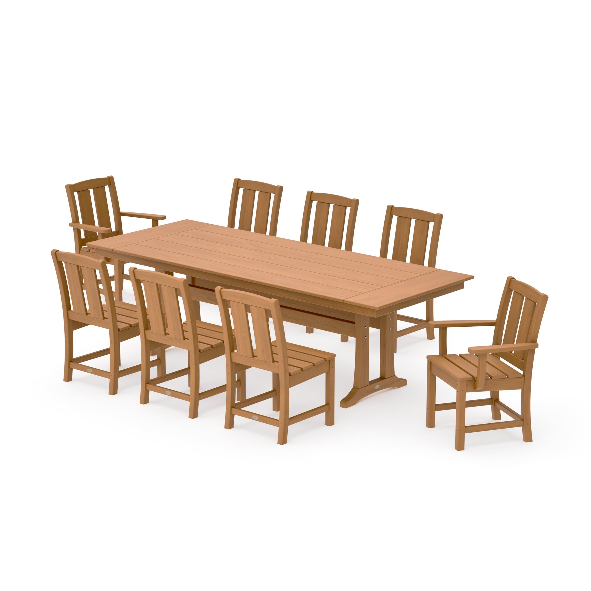 Mission 9-Piece Farmhouse Dining Set with Trestle Legs