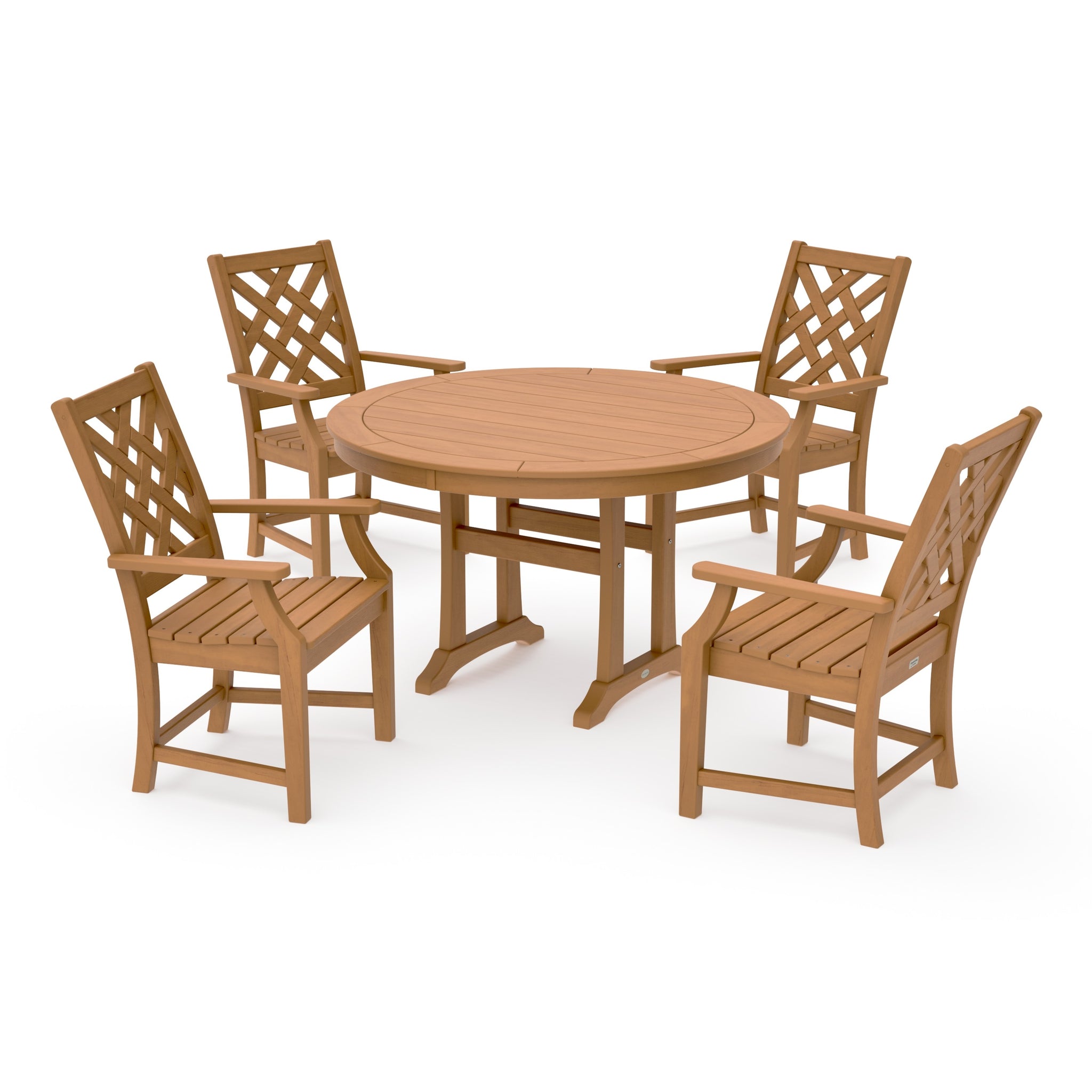 Wovendale 5-Piece Round Dining Set with Trestle Legs