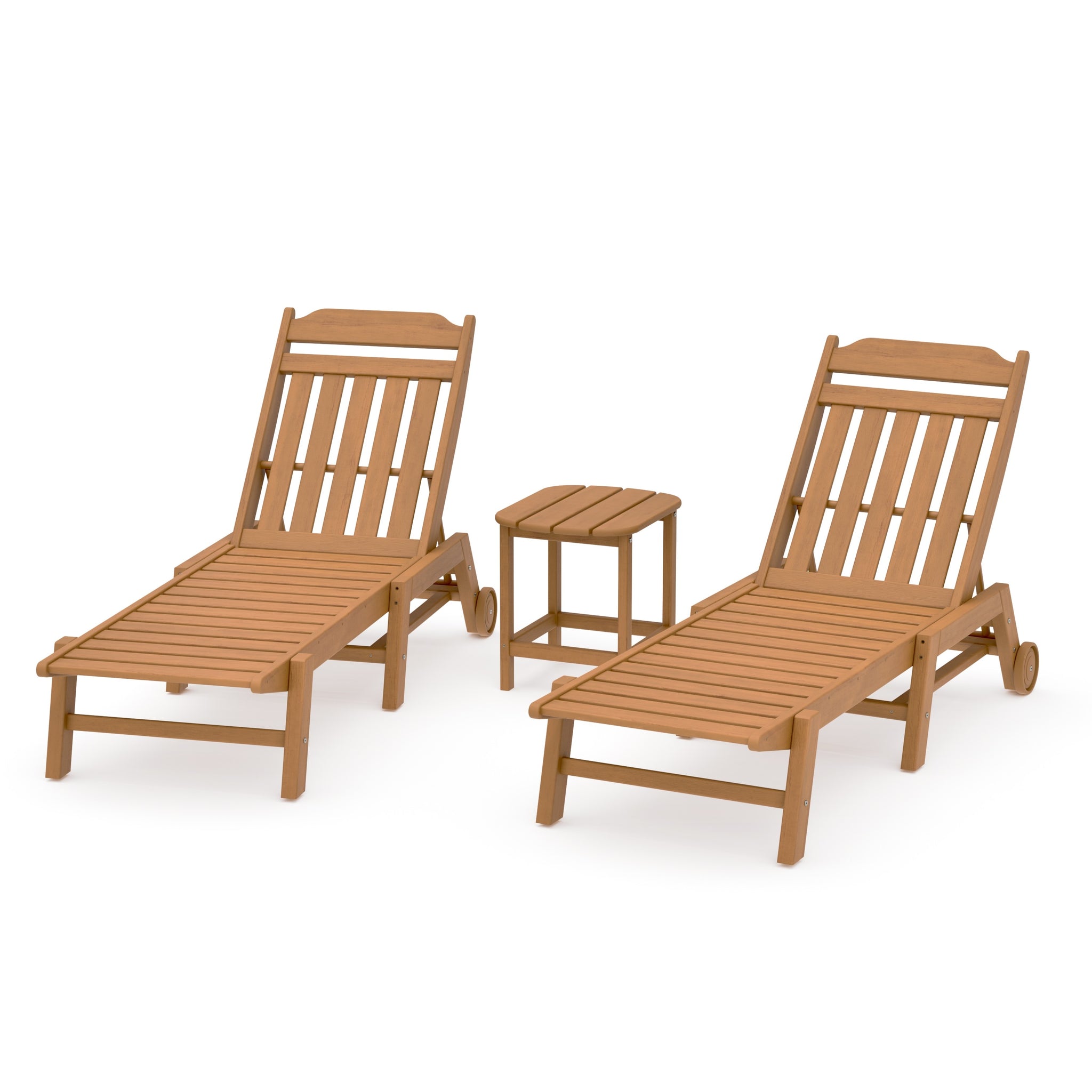 Cottage 3-Piece Chaise Set with Wheels