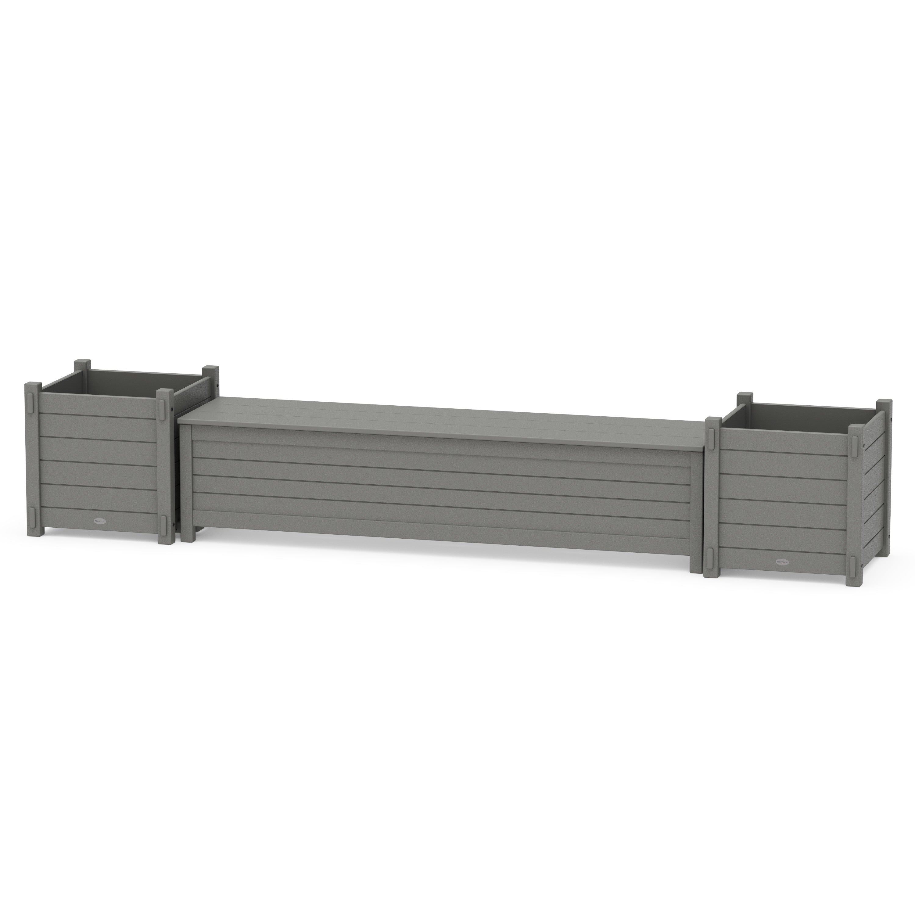 72" Nautical Straight Planter Storage Bench Set- Large