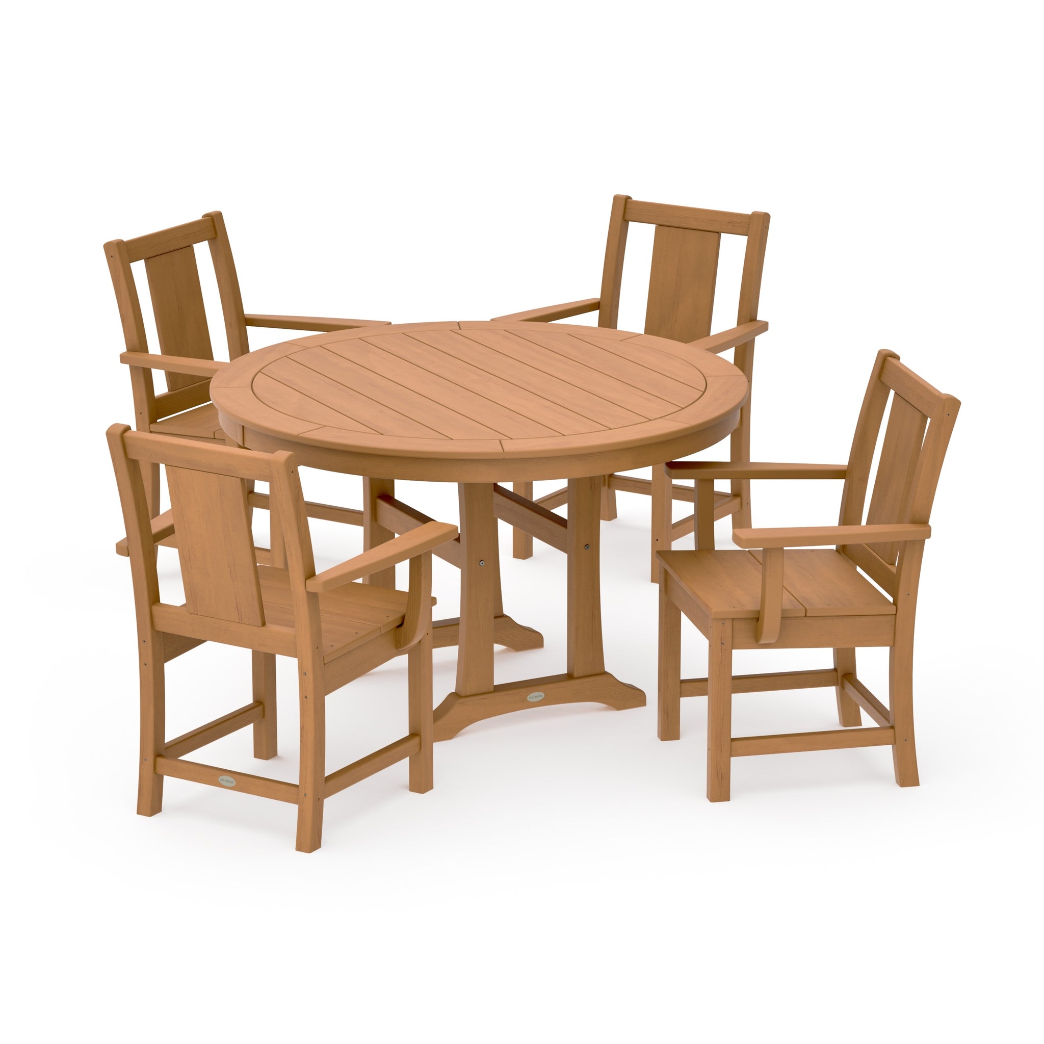 Prairie 5-Piece Round Dining Set with Trestle Legs