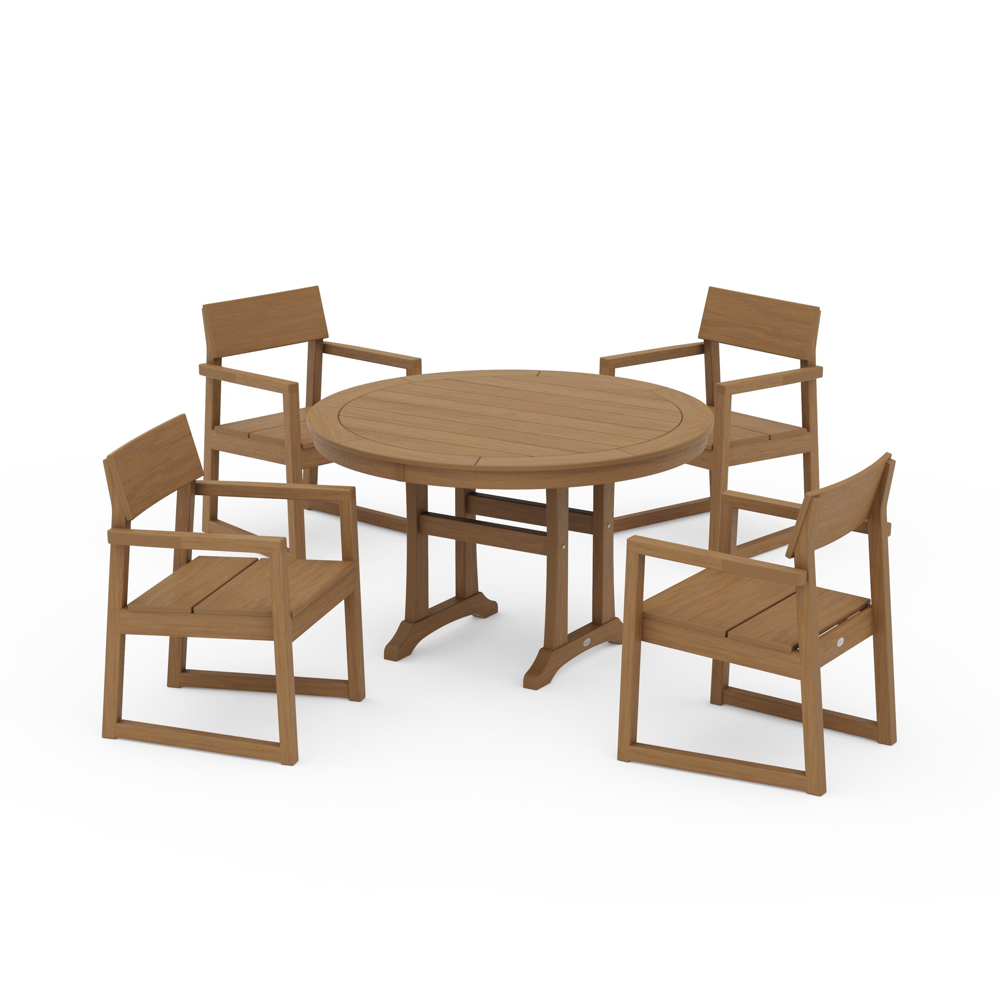 EDGE 5-Piece Round Dining Set with Trestle Legs