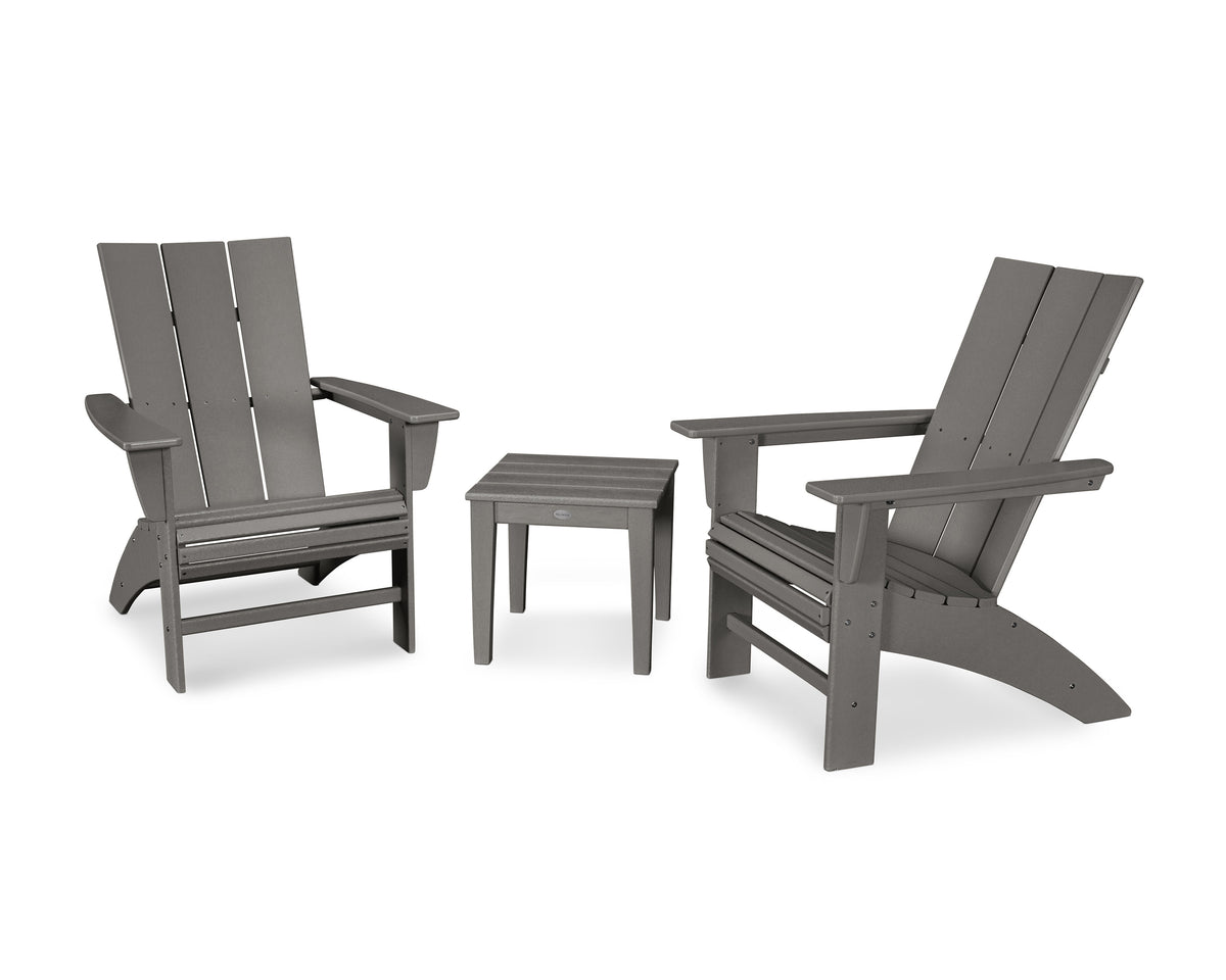 Modern 3-Piece Curveback Adirondack Set