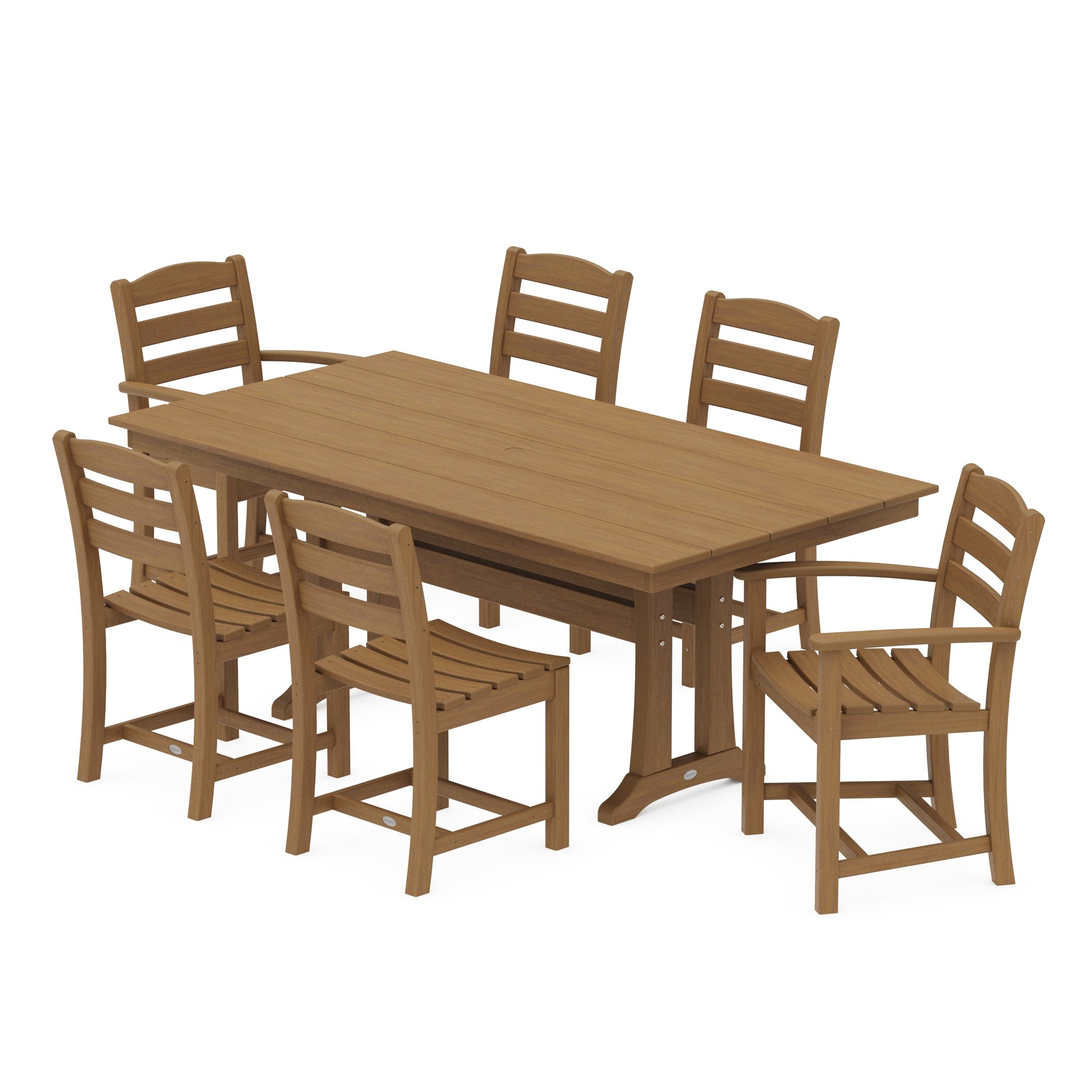 La Casa Café 7-Piece Farmhouse Dining Set with Trestle Legs