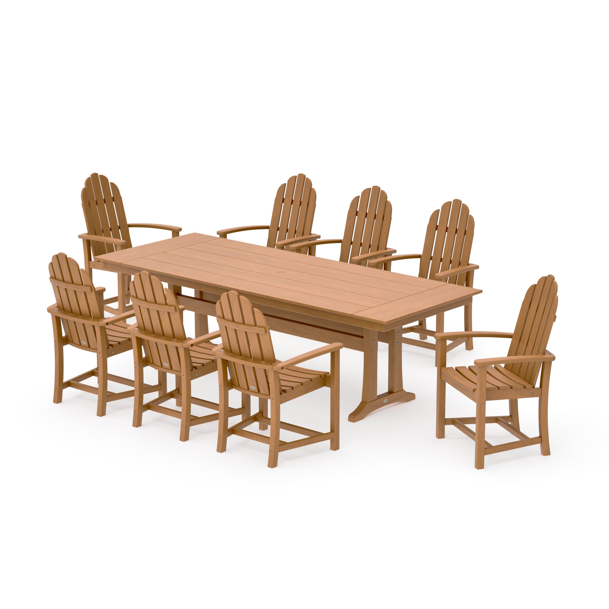 Classic Adirondack 9-Piece Farmhouse Dining Set with Trestle Legs
