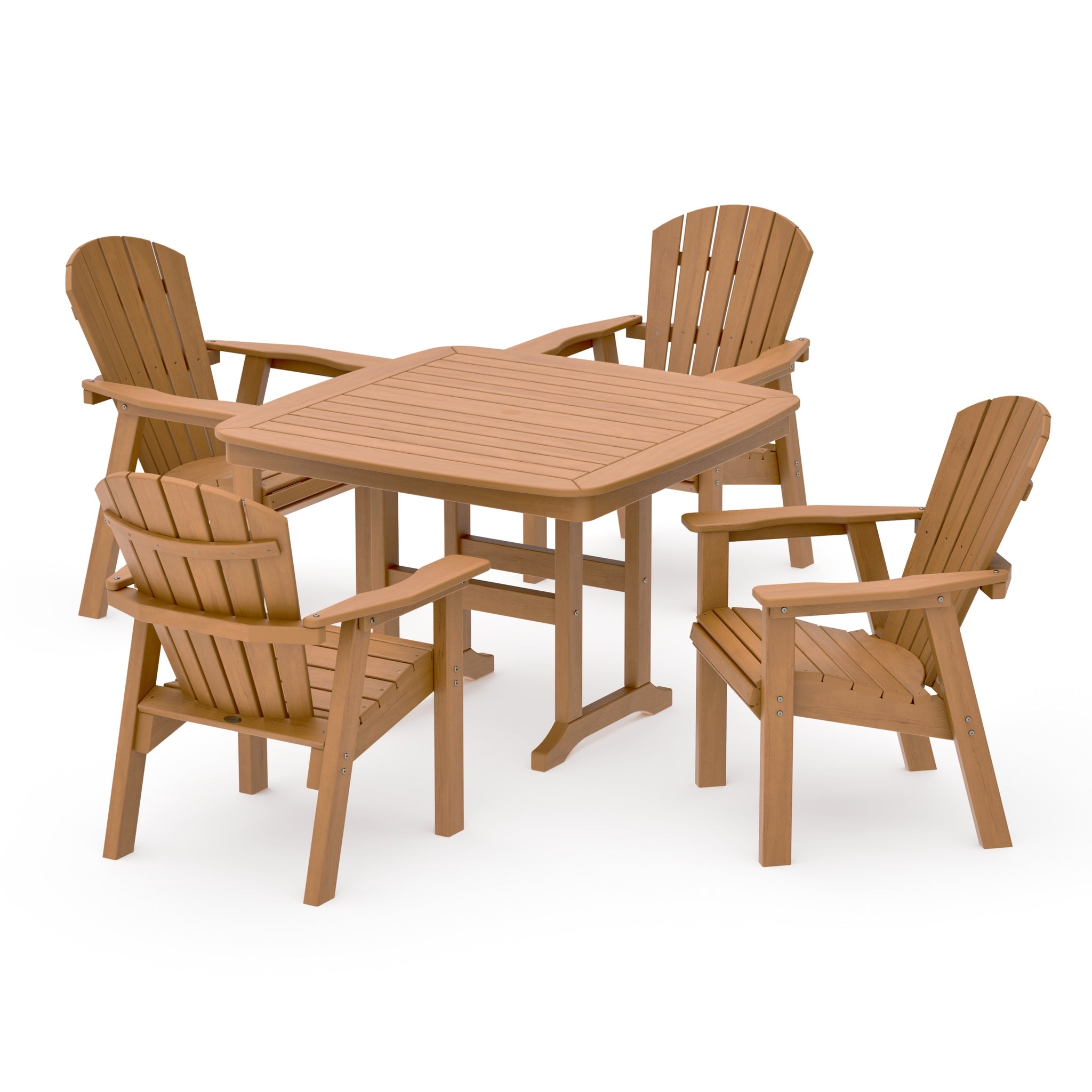 Seashell 5-Piece Dining Set with Trestle Legs