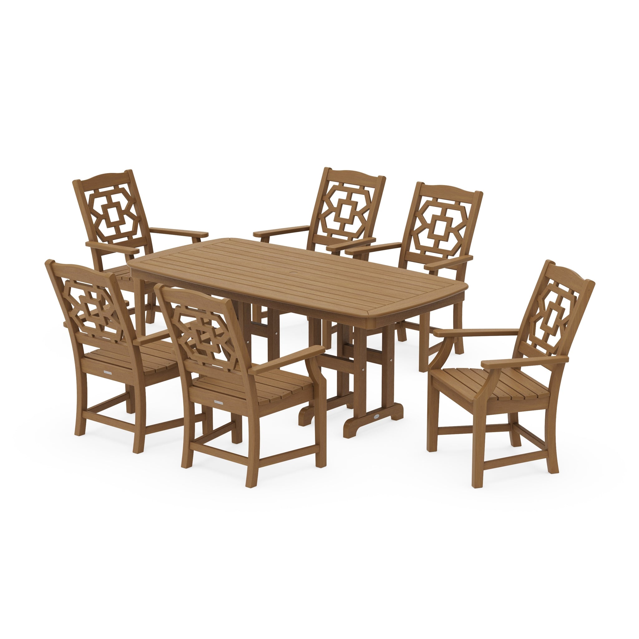 Chinoiserie Arm Chair 7-Piece Dining Set