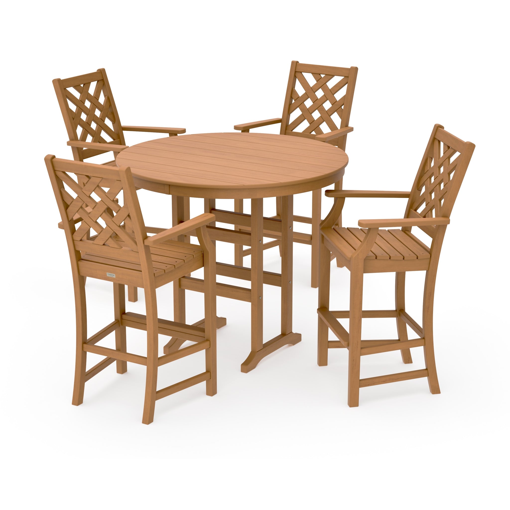 Wovendale 5-Piece Round Farmhouse Bar Set