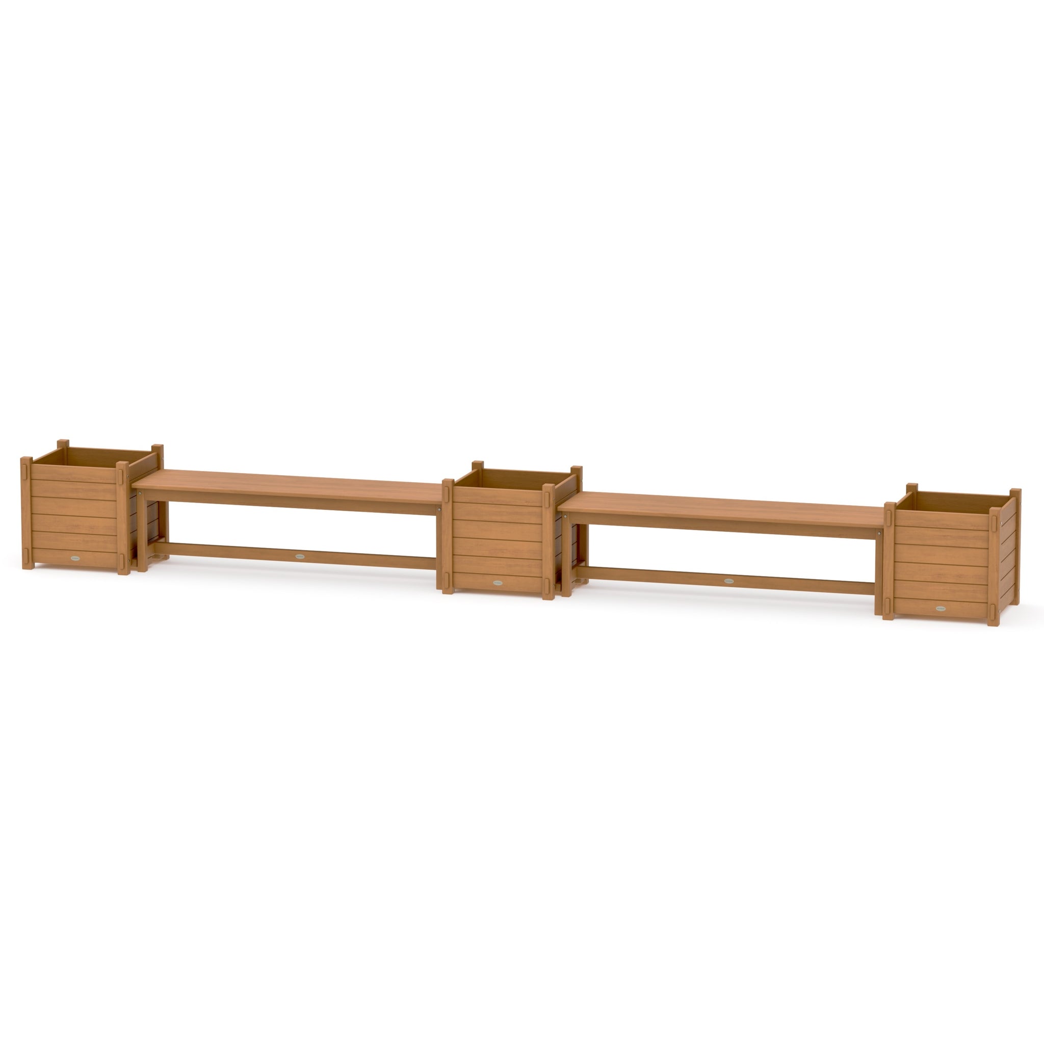60" Nautical Straight Double Planter Bench Set - Large