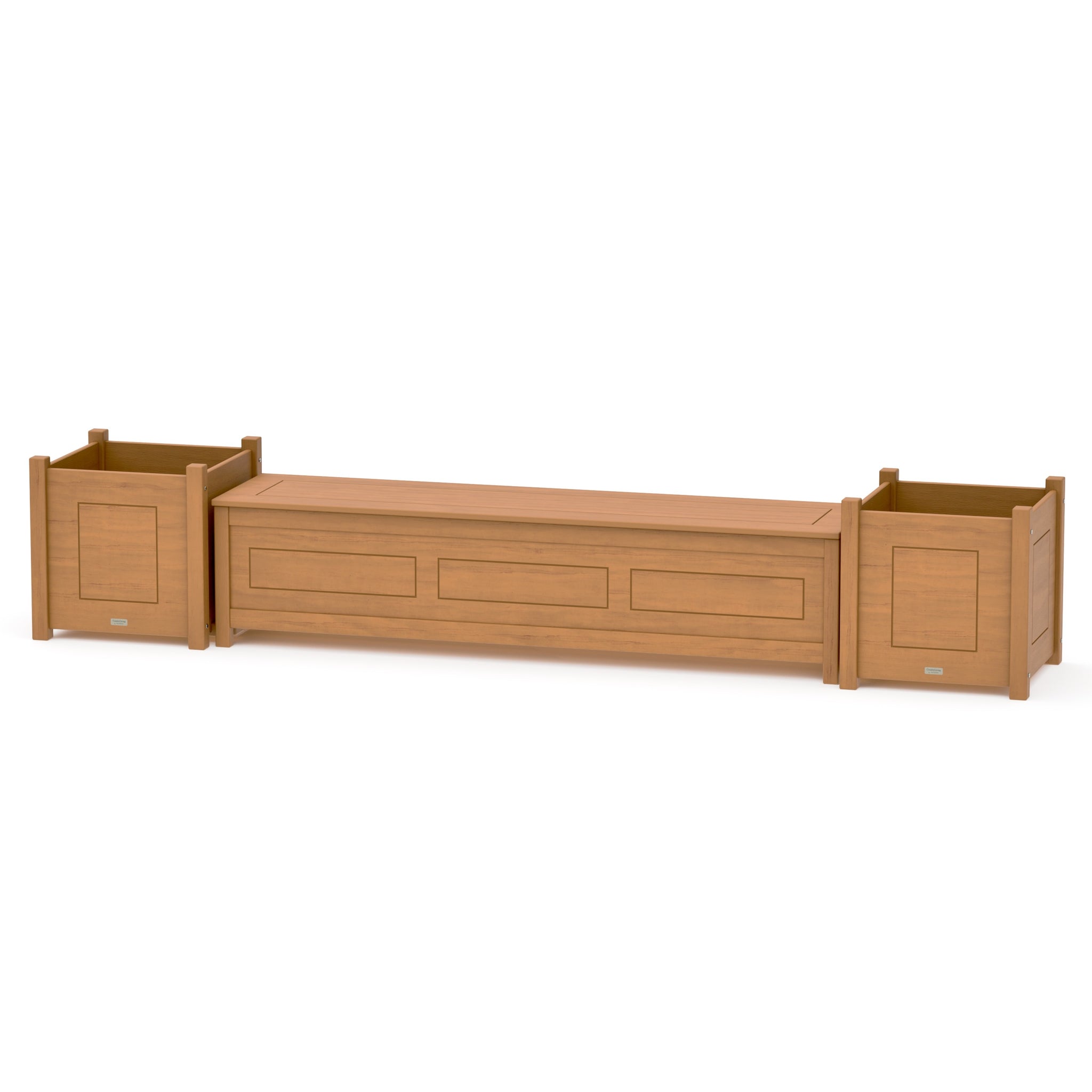 72" Country Living Straight Planter Storage Bench Set- Large