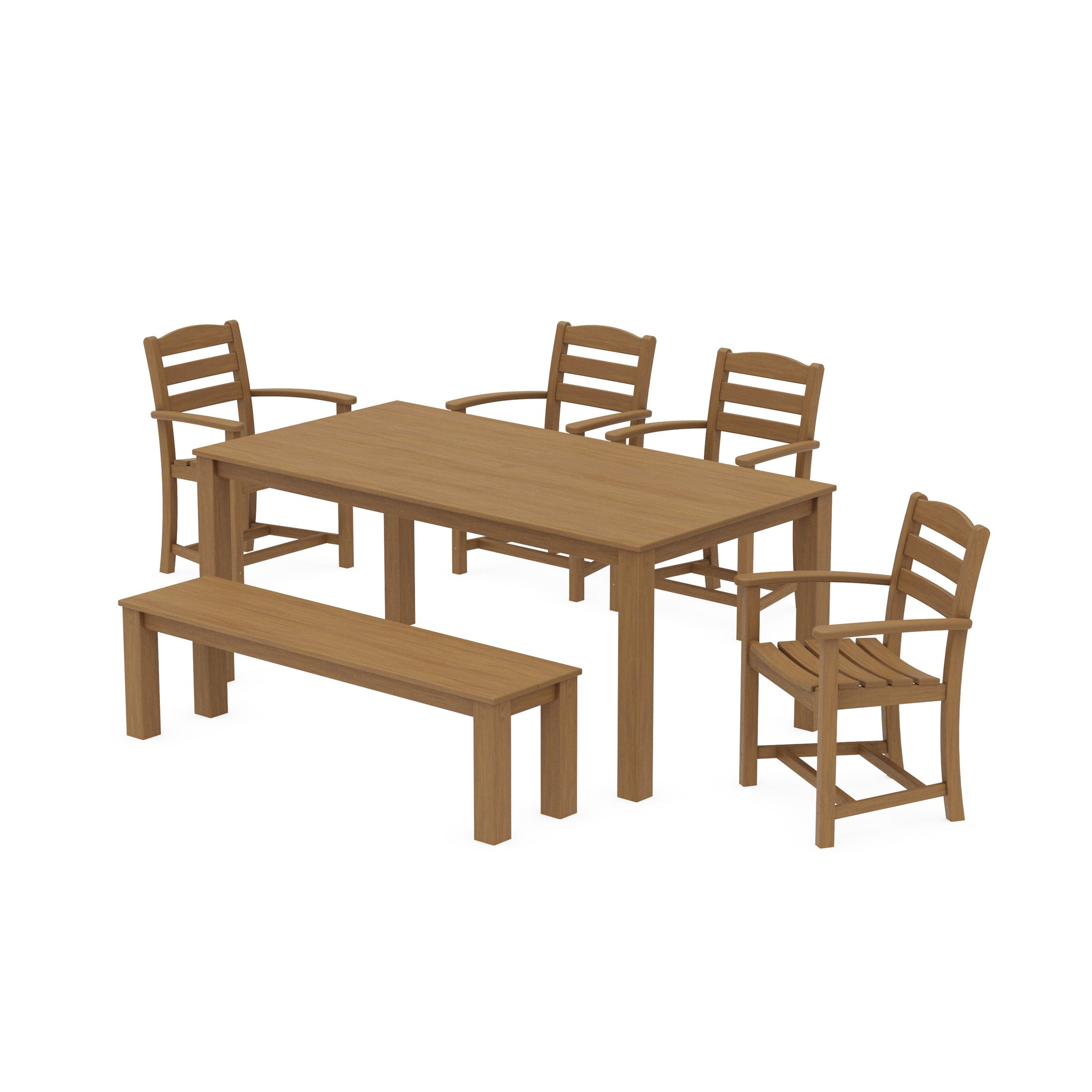 La Casa Cafe' 6-Piece Parsons Dining Set with Bench