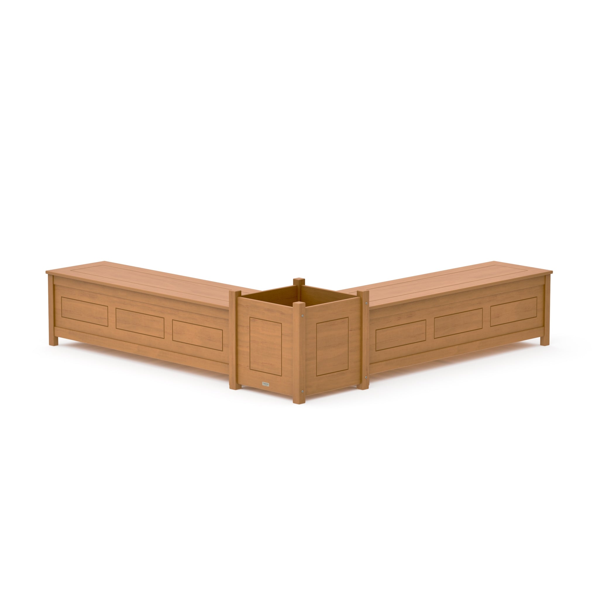 60" Country Living L- Shaped Planter Storage Bench Set- Large