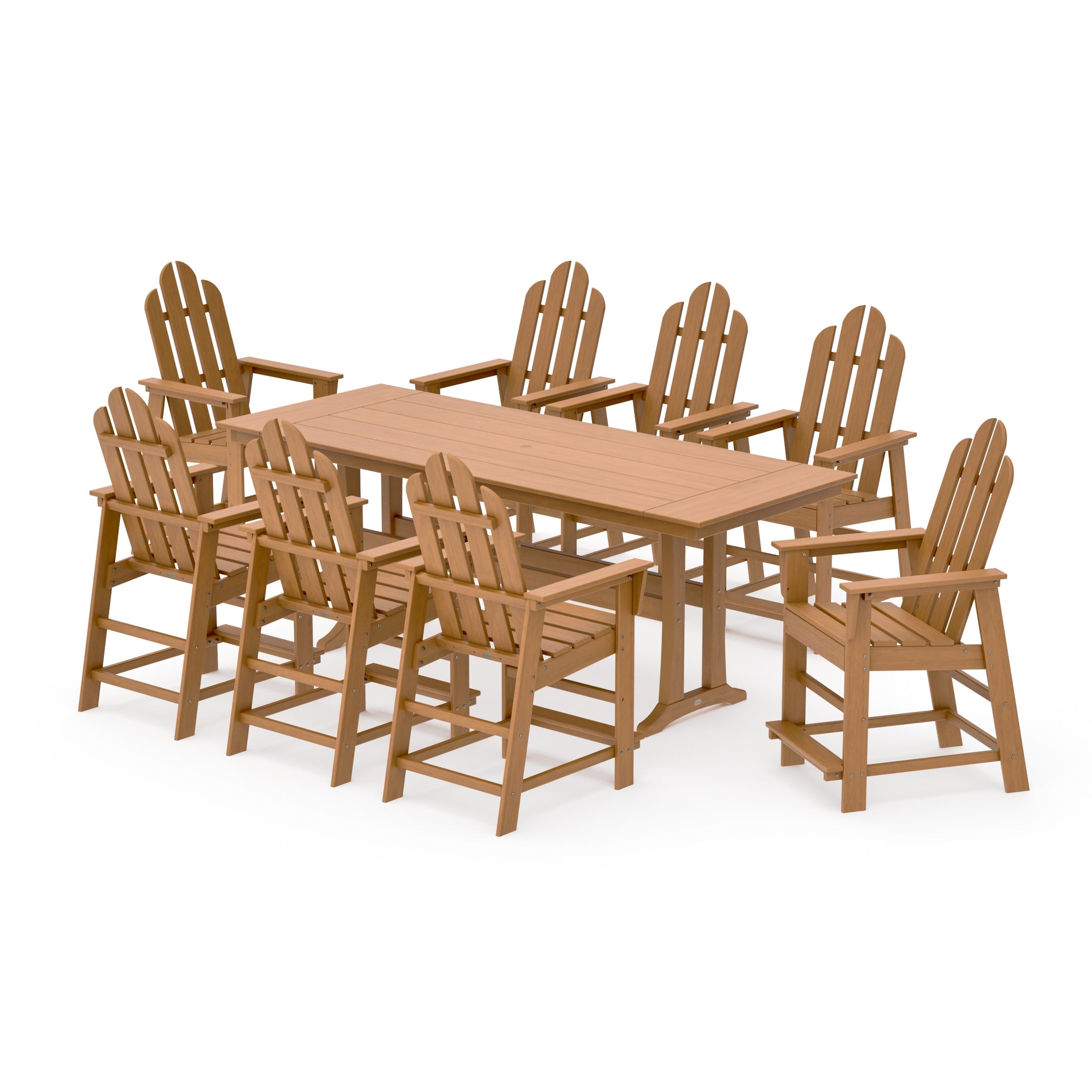 Long Island 9-Piece Farmhouse Counter Set with Trestle Legs