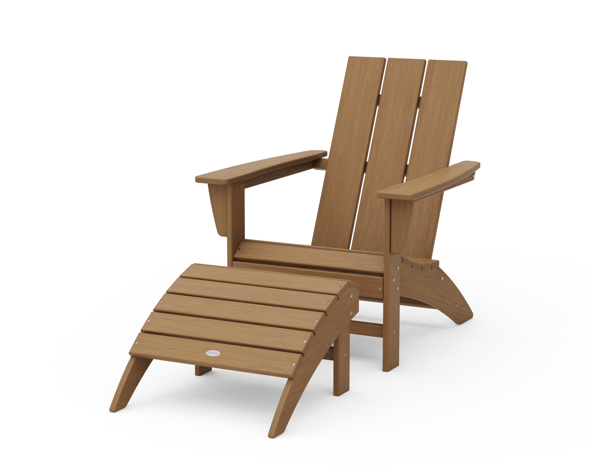 Modern Adirondack Chair 2-Piece Set with Ottoman