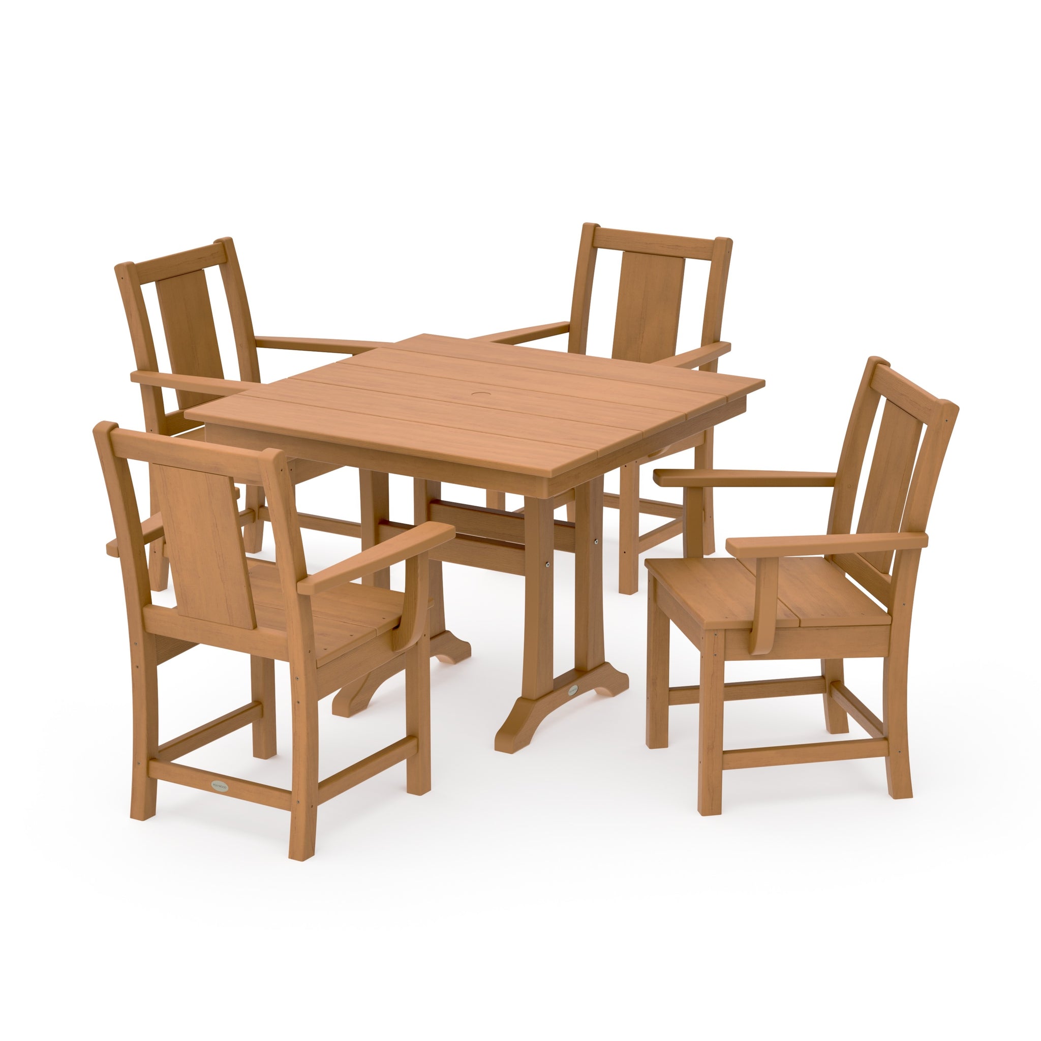 Prairie 5-Piece Farmhouse Dining Set with Trestle Legs