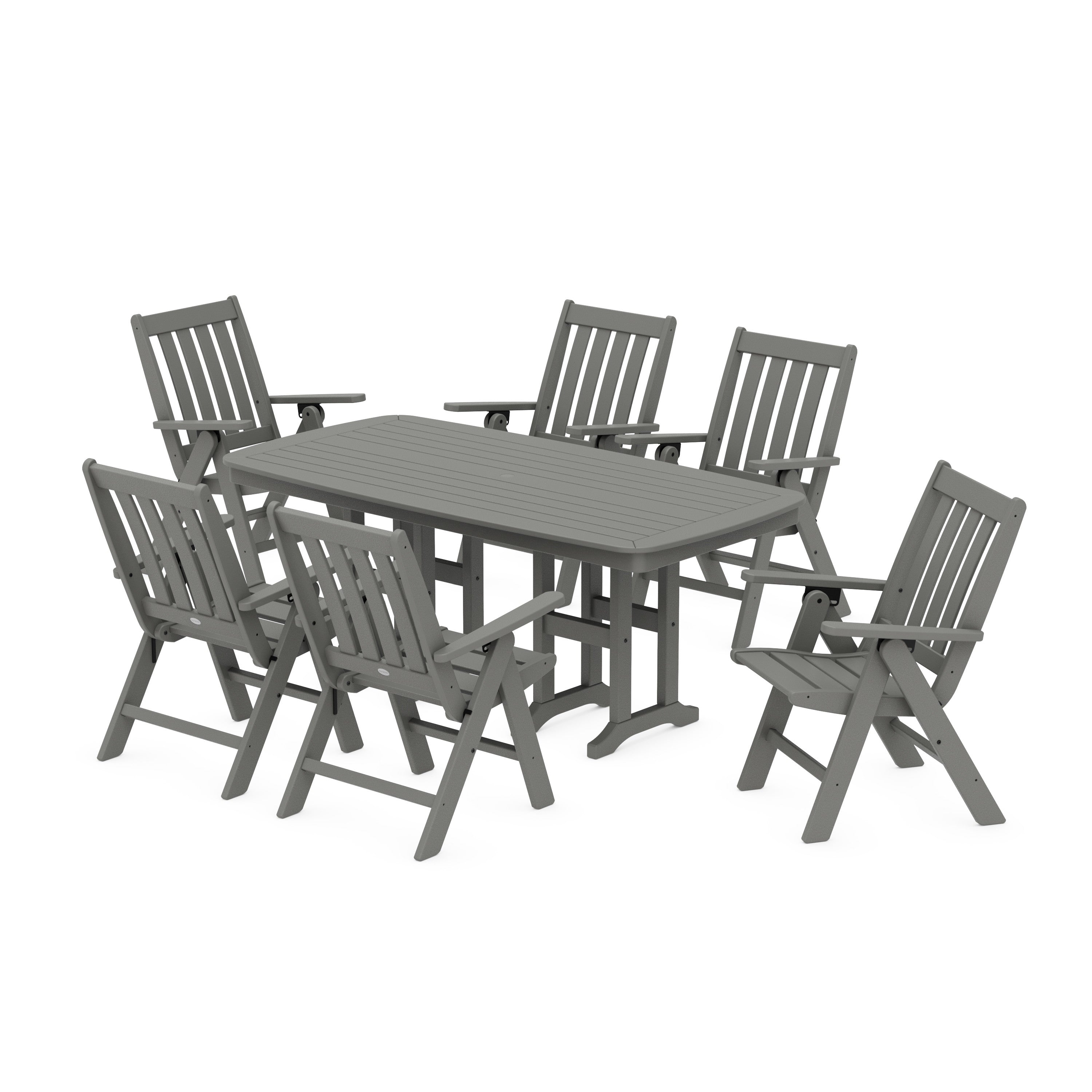 Vineyard Folding Chair 7-Piece Dining Set