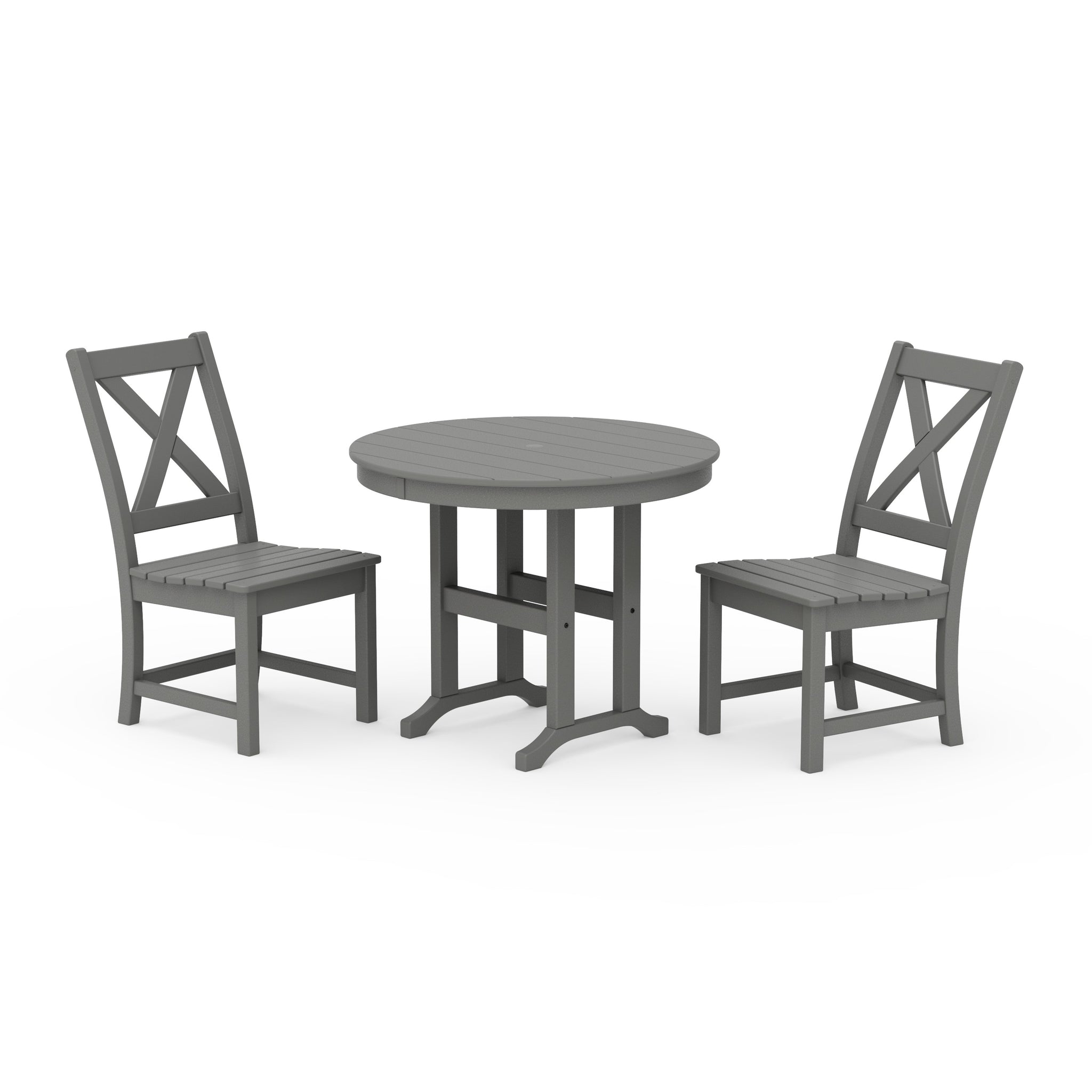 Braxton Side Chair 3-Piece Round Dining Set