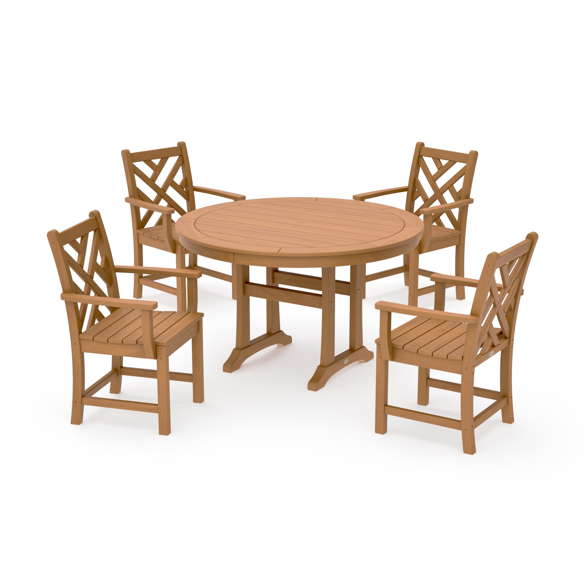 Chippendale 5-Piece Nautical Trestle Dining Arm Chair Set