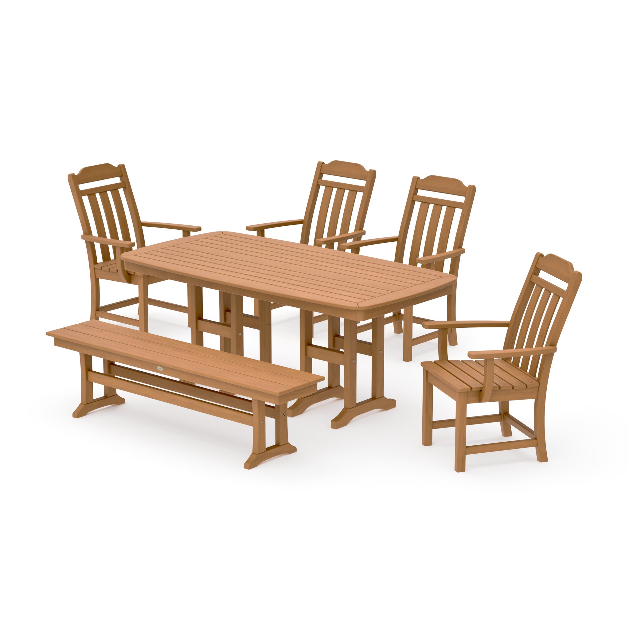 Cottage 6-Piece Dining Set with Bench