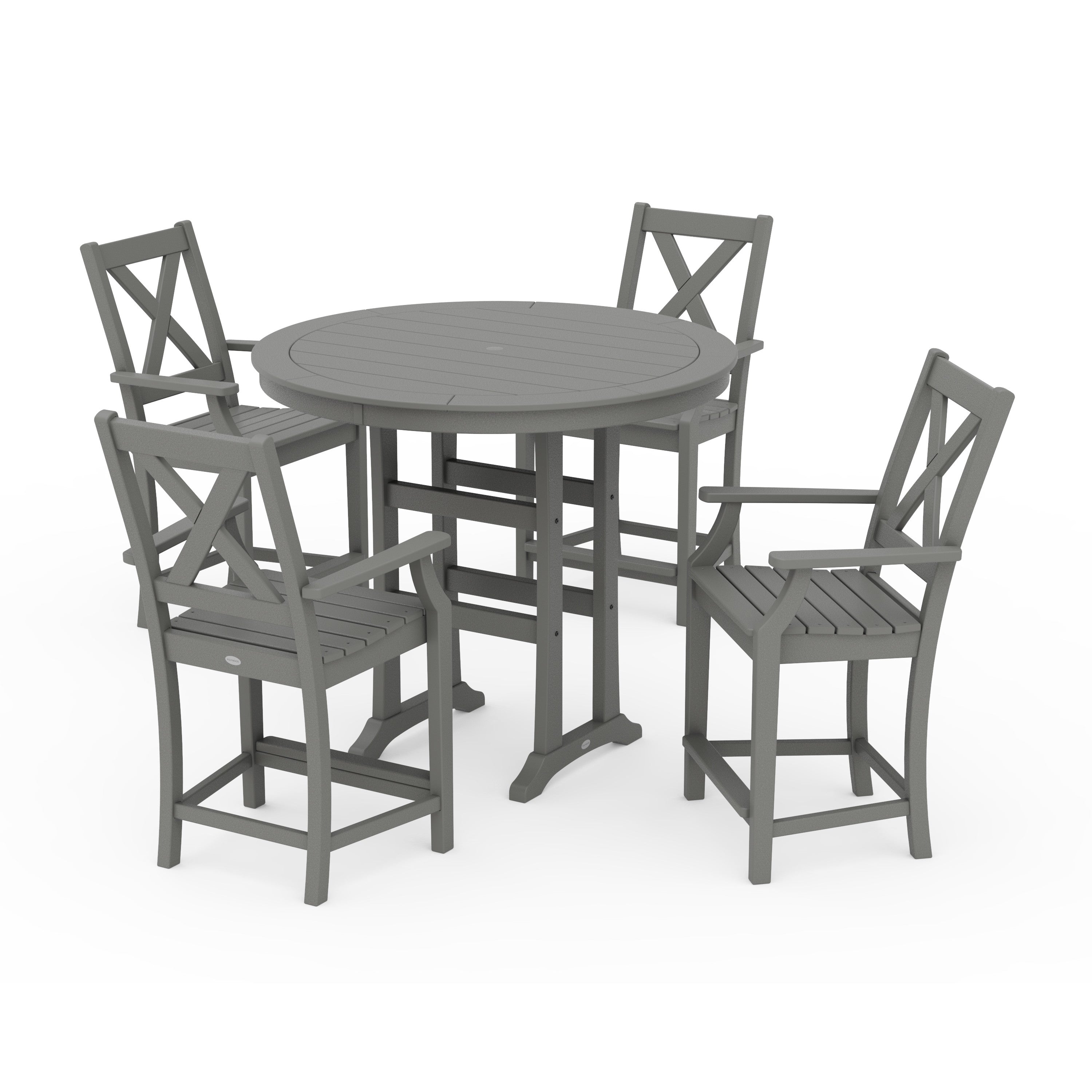 Braxton 5-Piece Nautical Trestle Arm Chair Counter Set