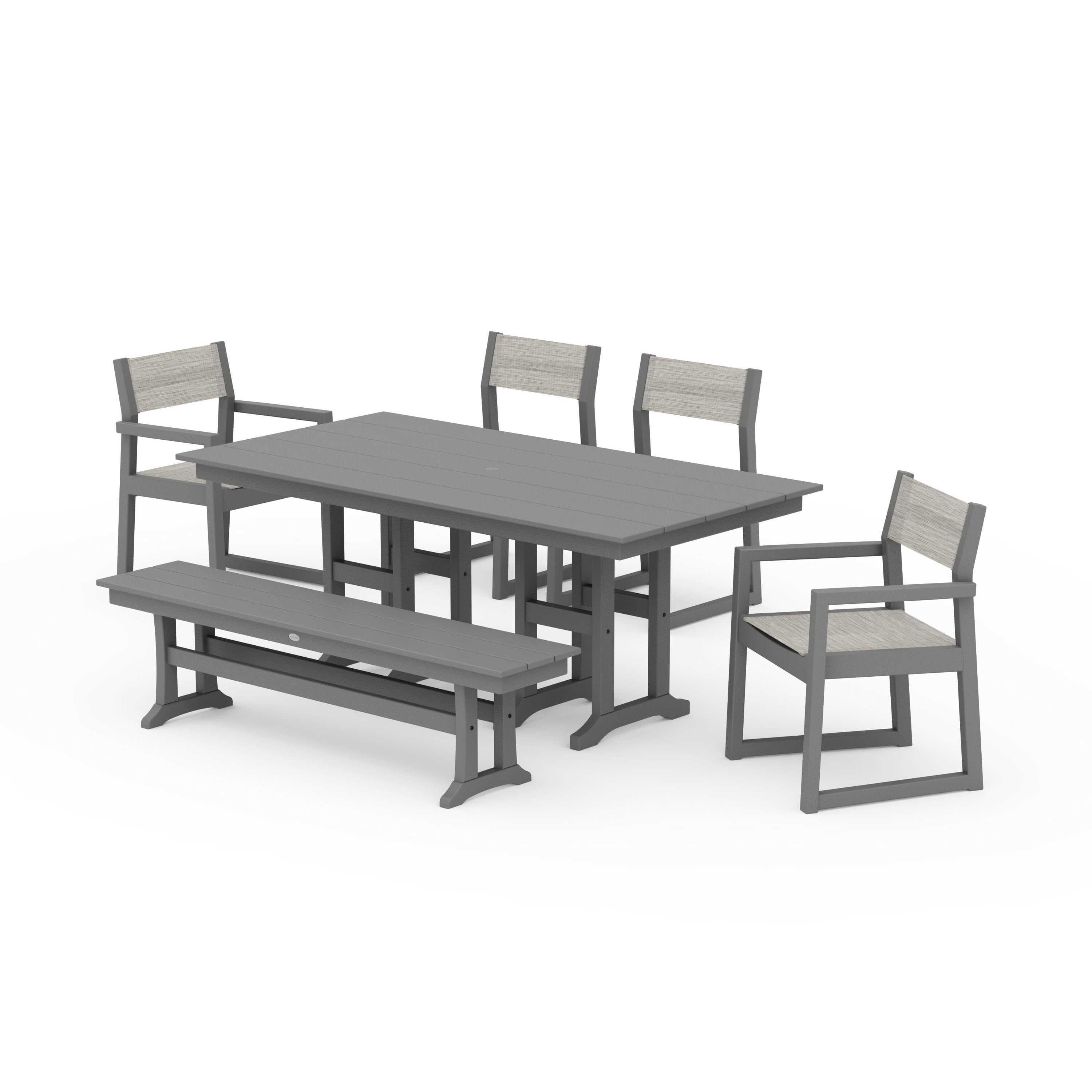 EDGE Sling 6-Piece Farmhouse Dining Set