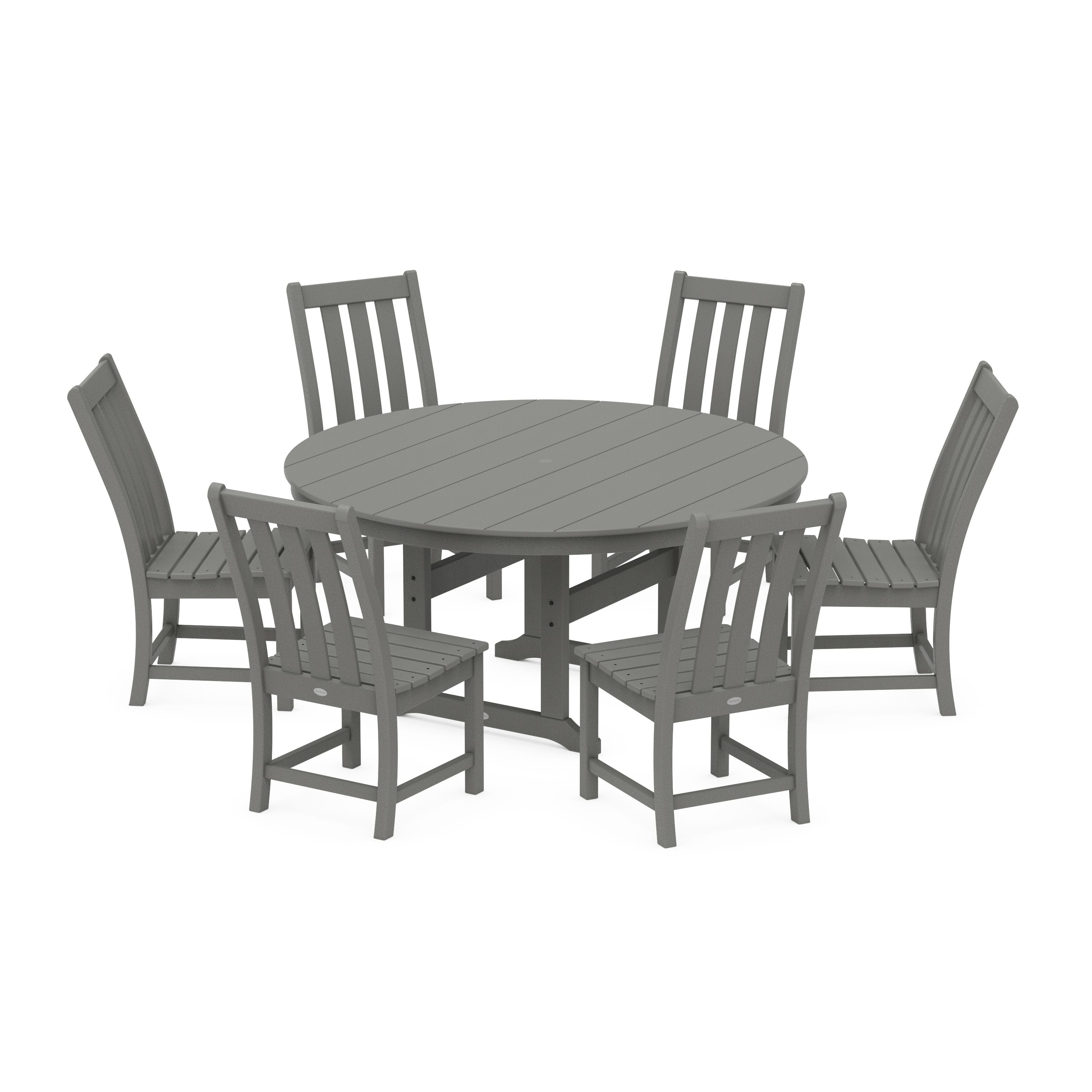 Vineyard 7-Piece Side Chair Round Farmhouse Dining Set