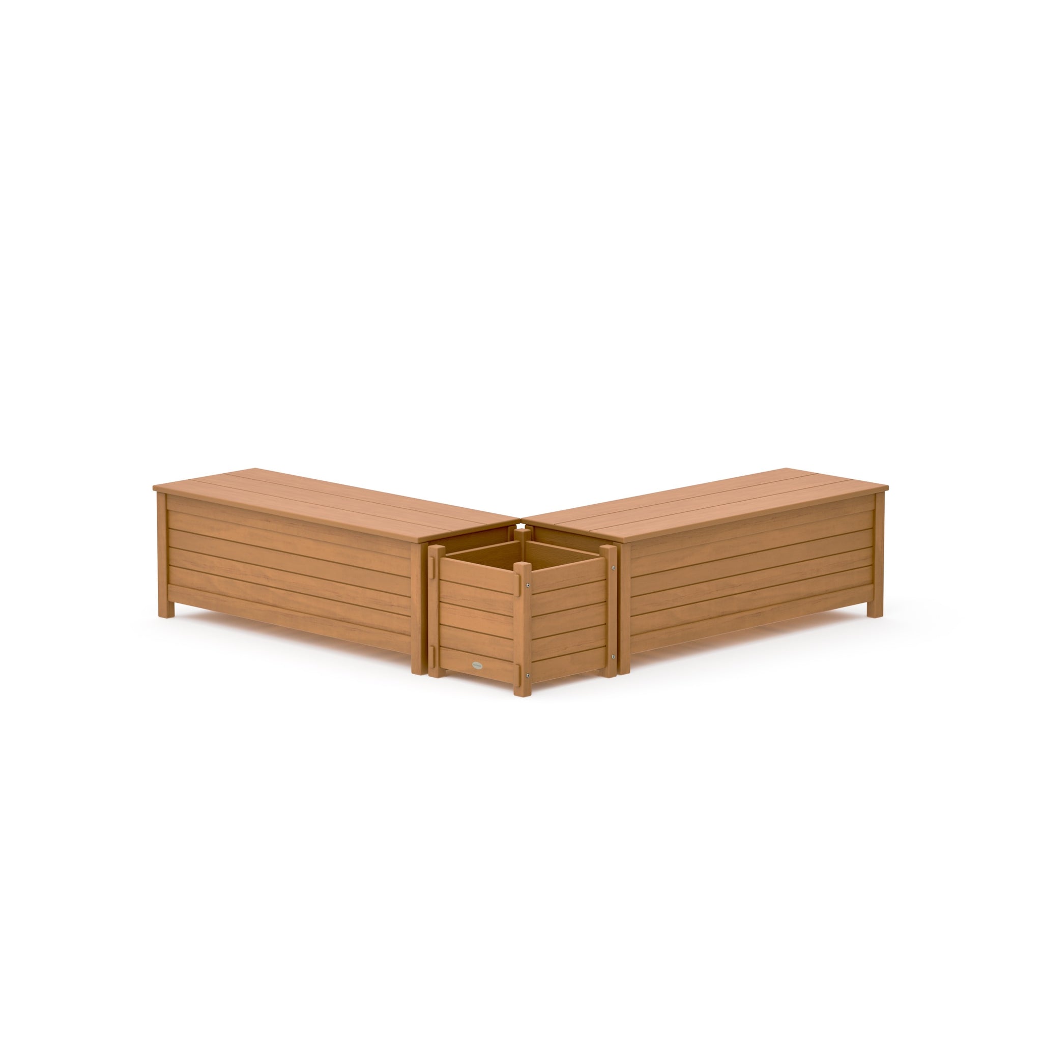 48" Nautical L- Shaped Planter Storage Bench Set