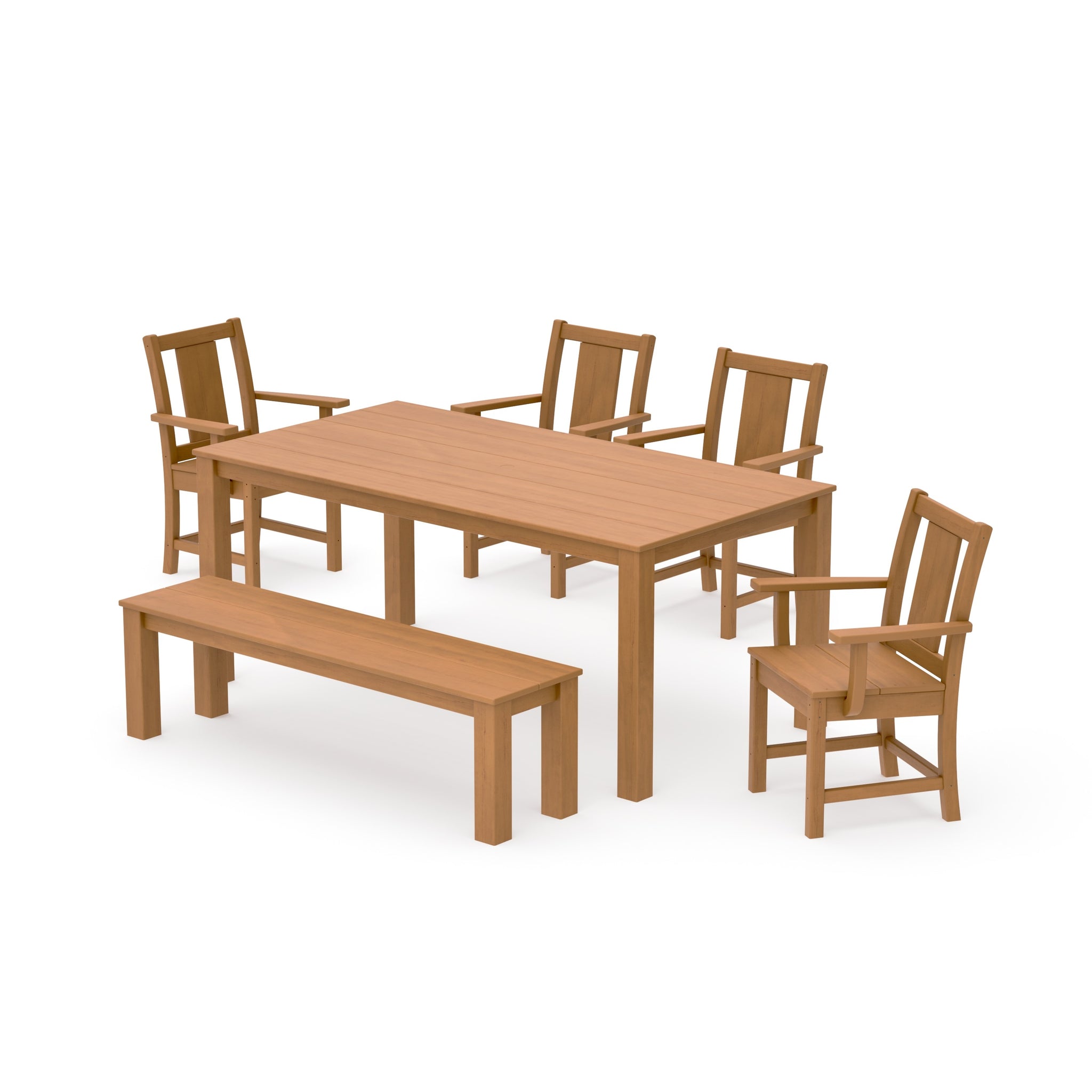 Prairie 6-Piece Parsons Dining Set with Bench