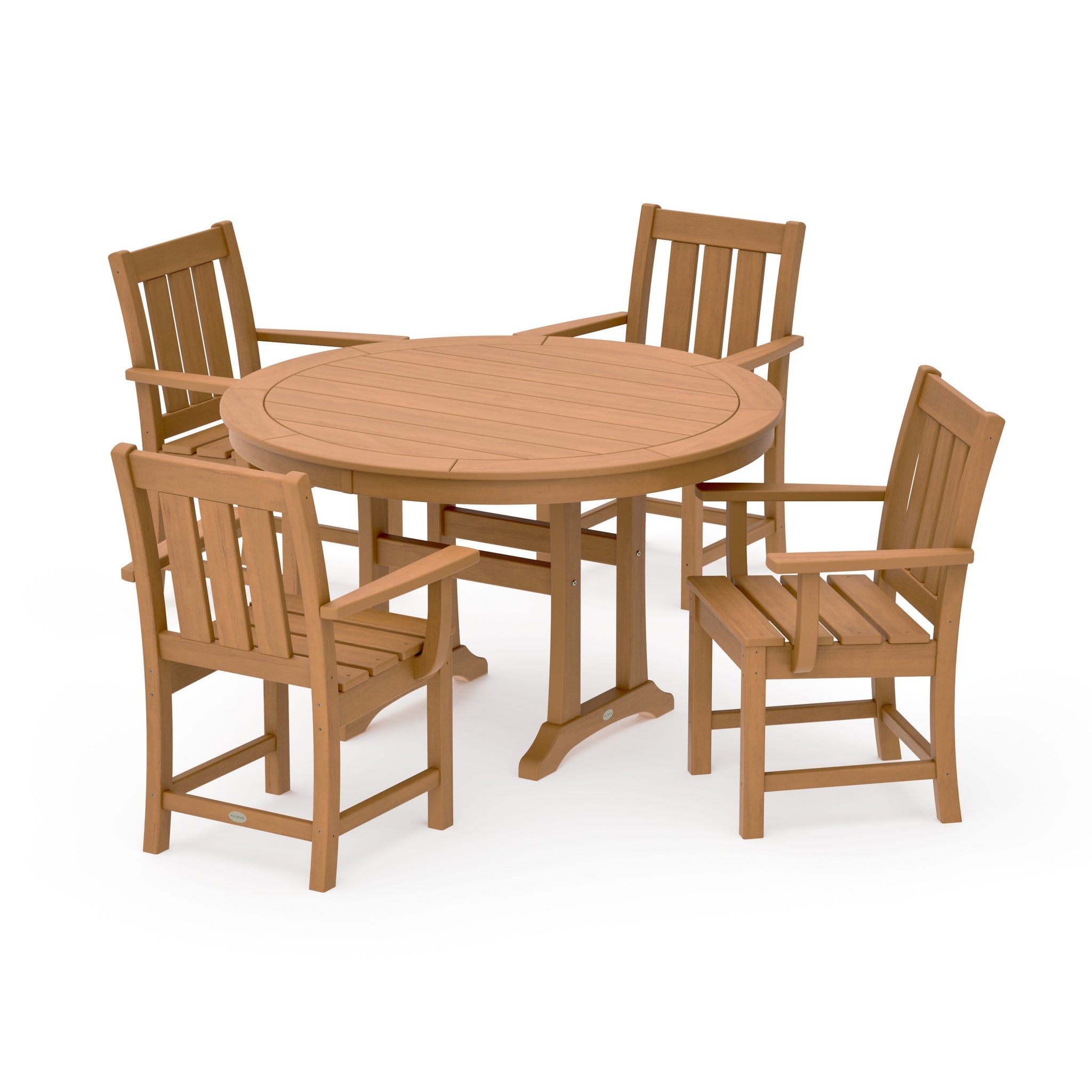 Oxford 5-Piece Round Dining Set with Trestle Legs