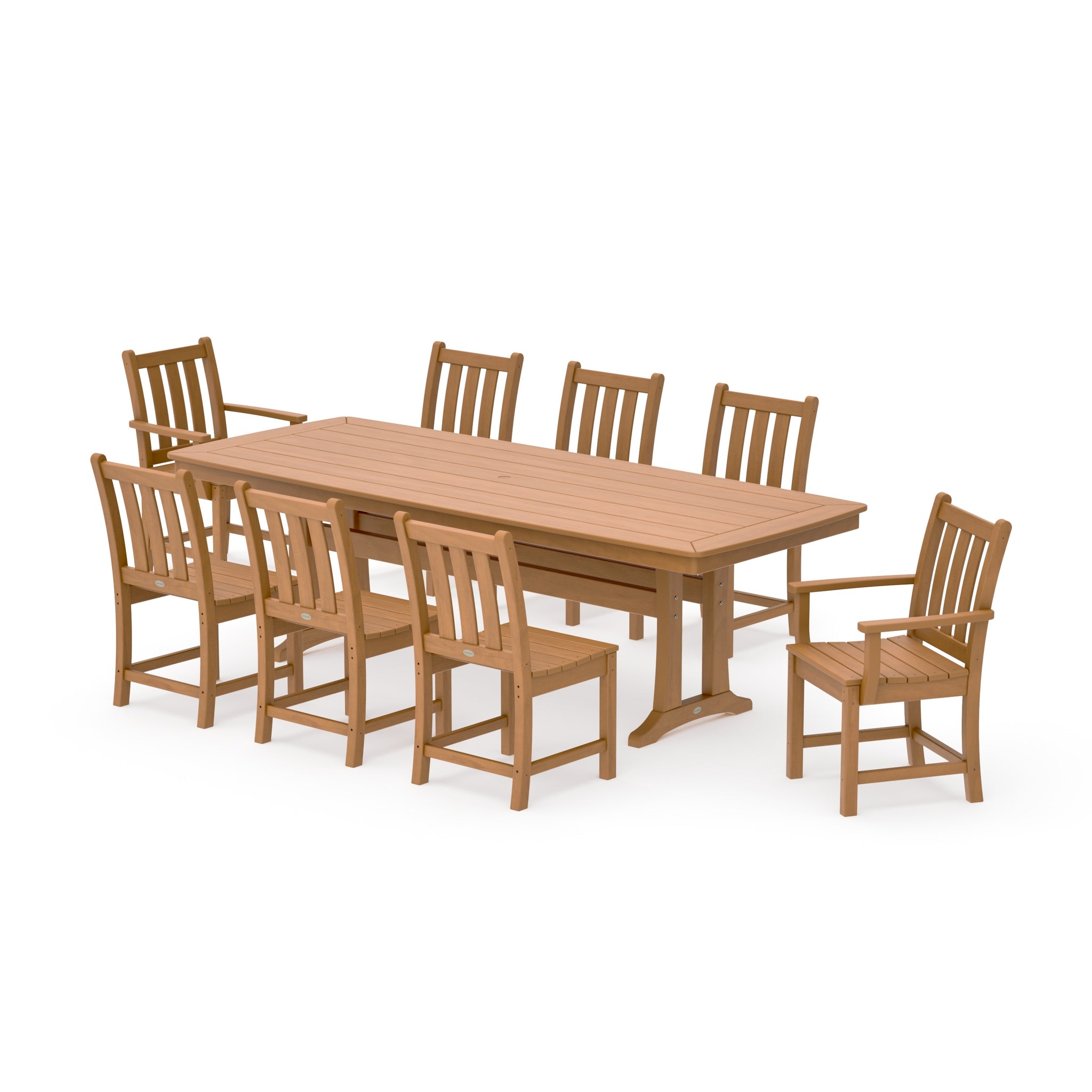 Traditional Garden 9-Piece Dining Set with Trestle Legs
