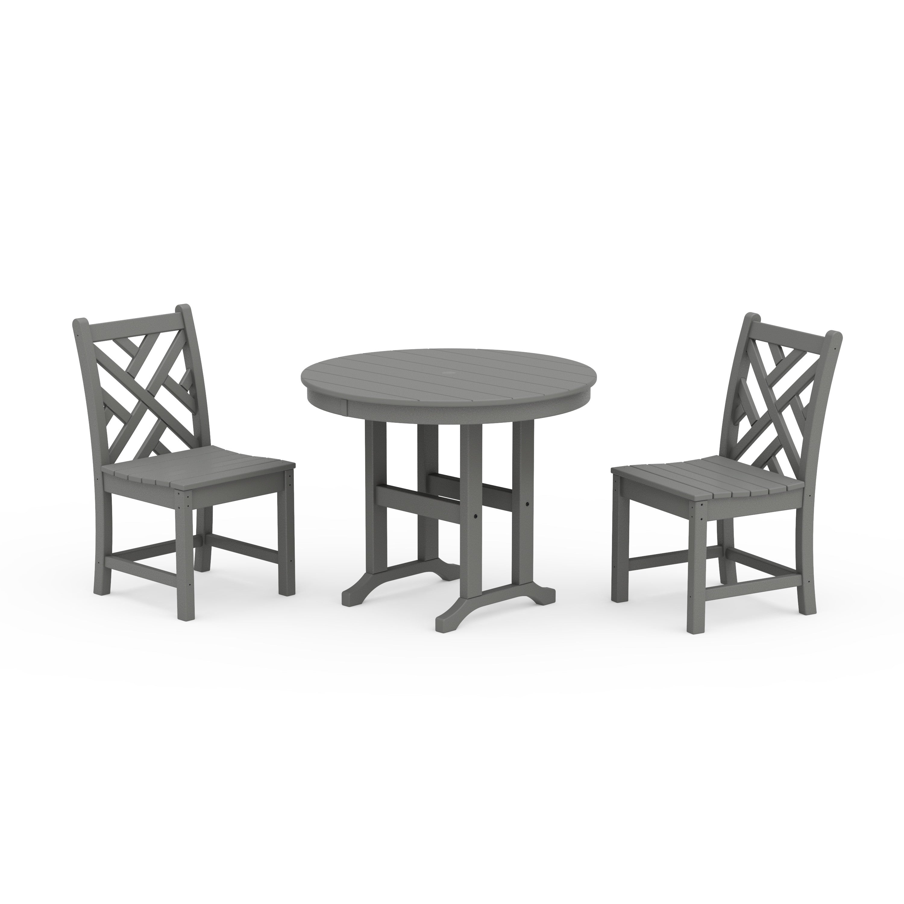 Chippendale Side Chair 3-Piece Round Dining Set