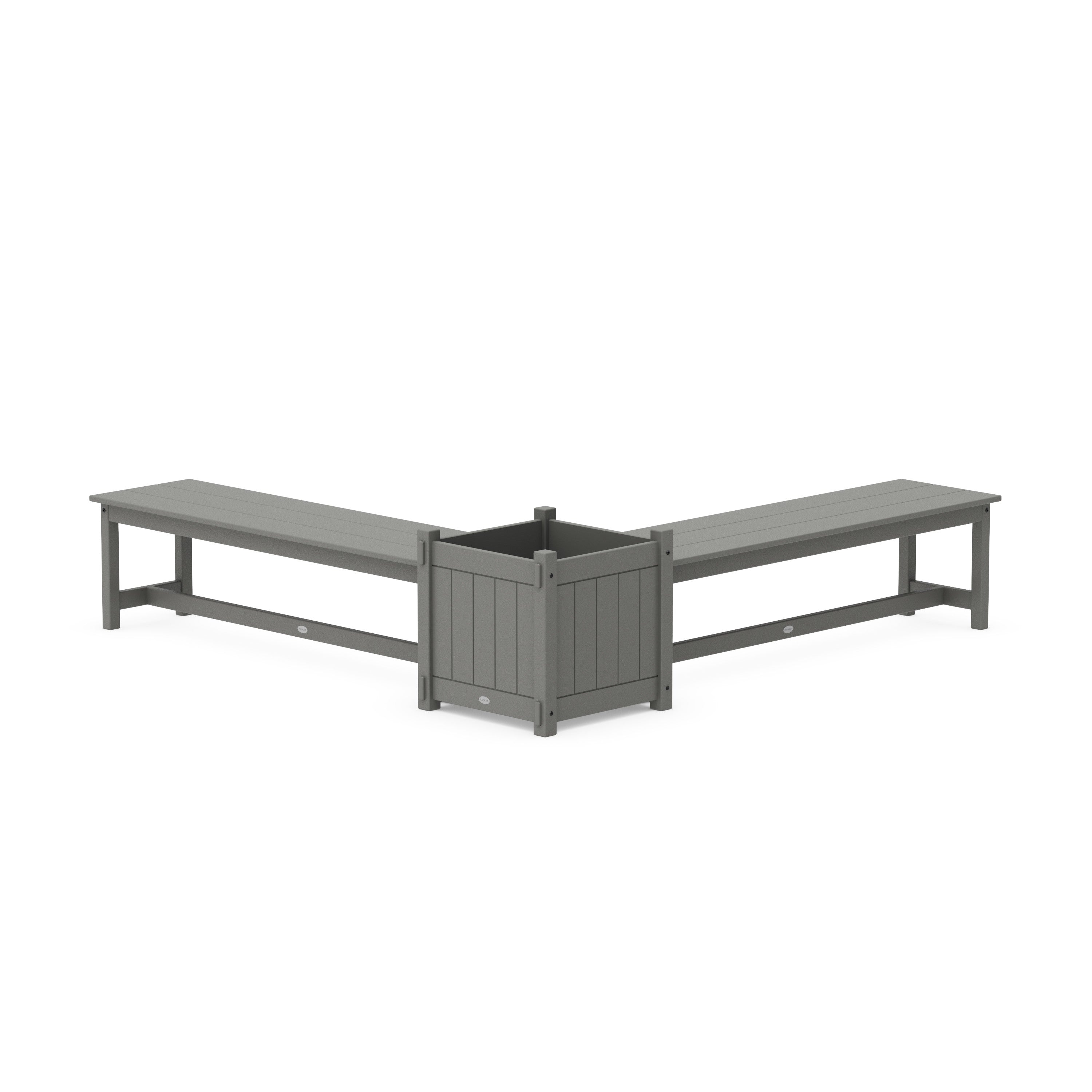 60" Vineyard L- Shaped Planter Bench Set- Large