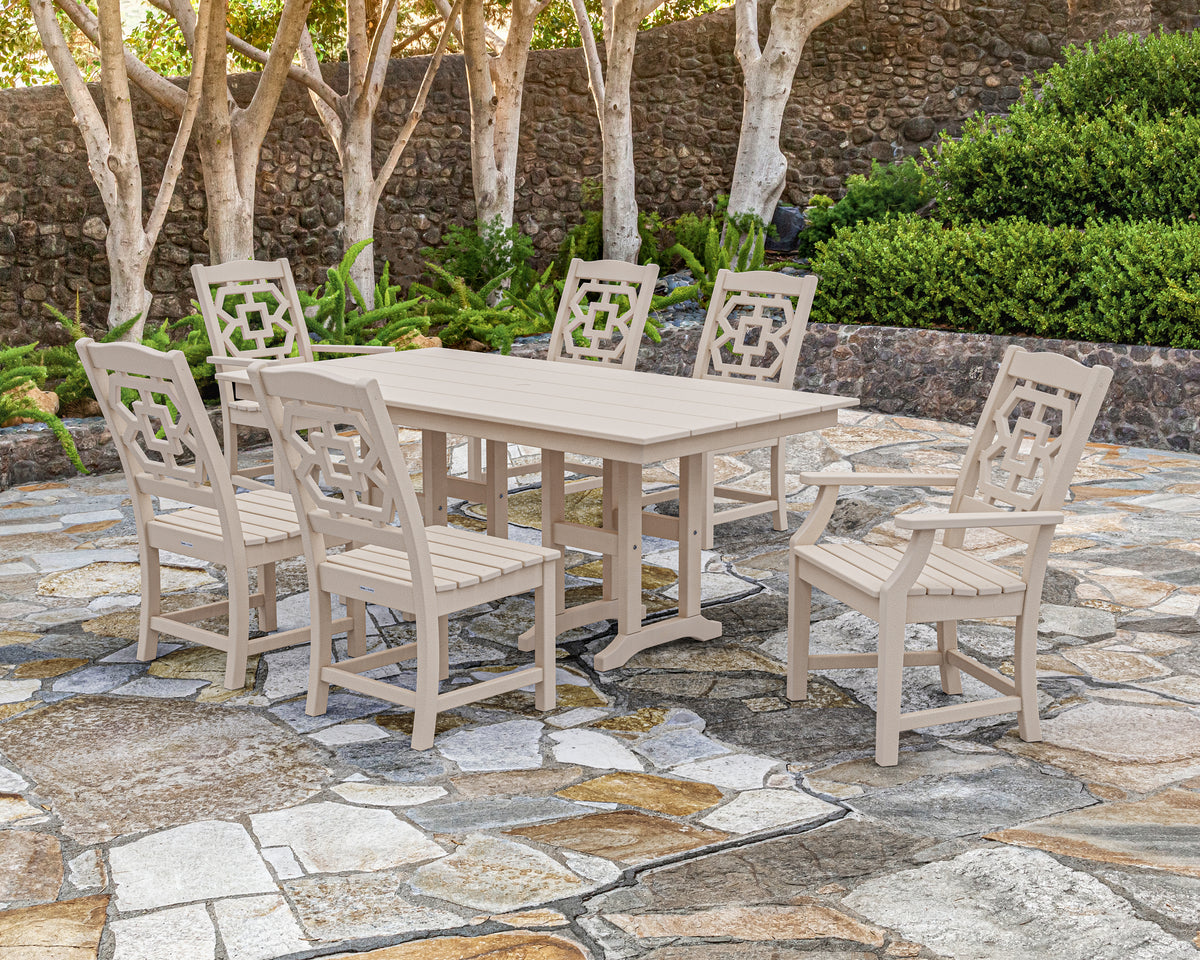 Chinoiserie 7-Piece Farmhouse Dining Set
