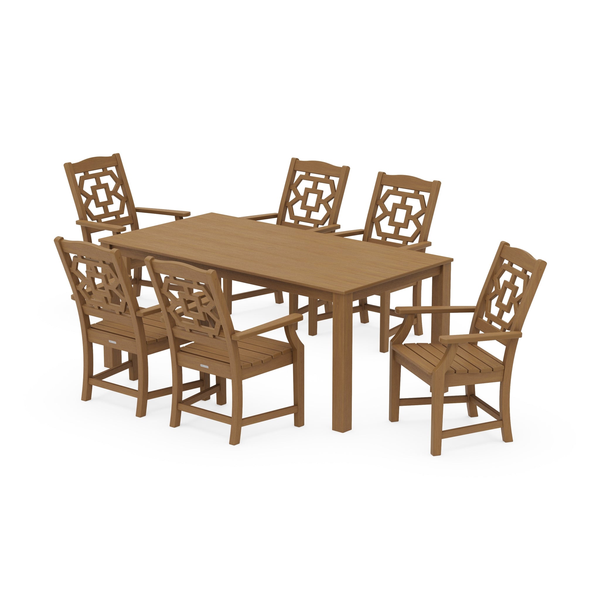 Chinoiserie Arm Chair 7-Piece Parsons Dining Set